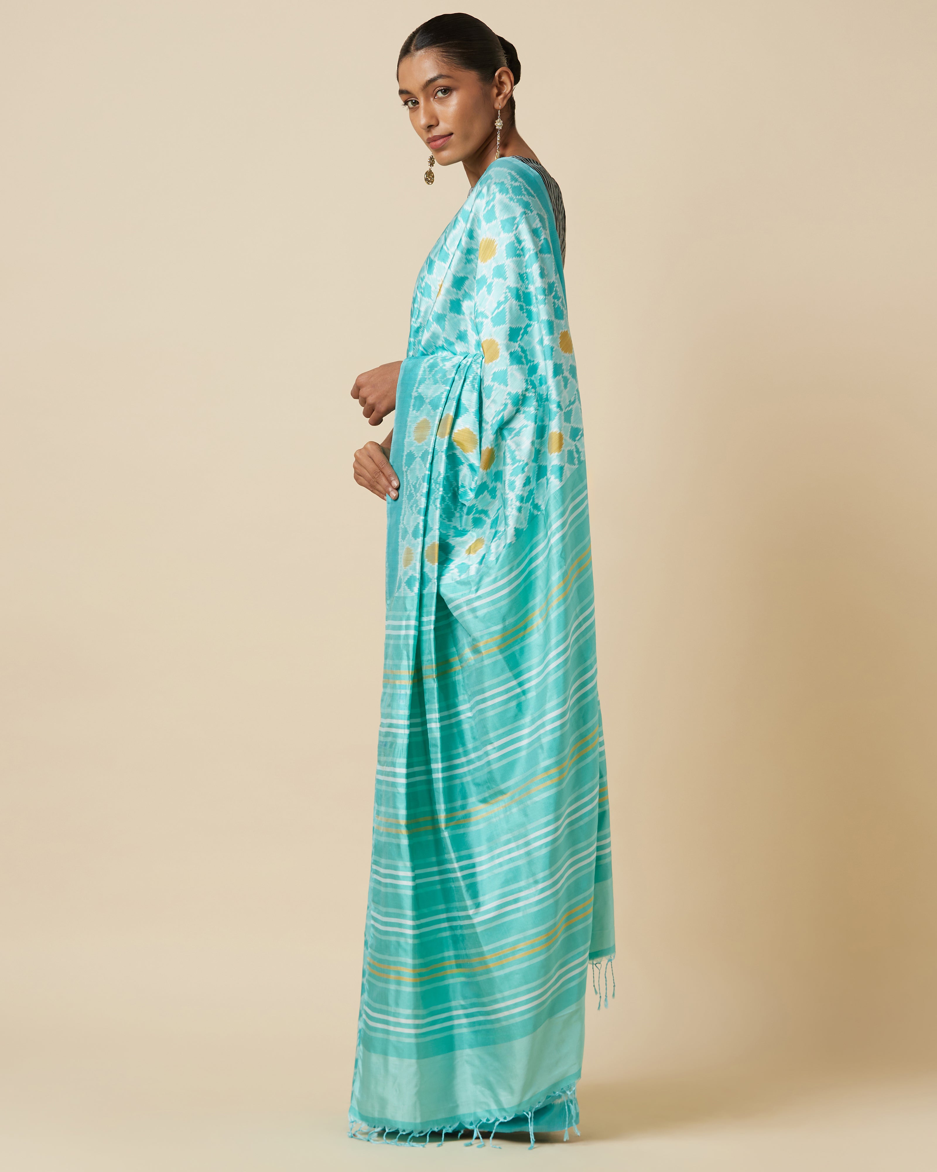 Rimani Pochampally Weft Ikat Silk Saree