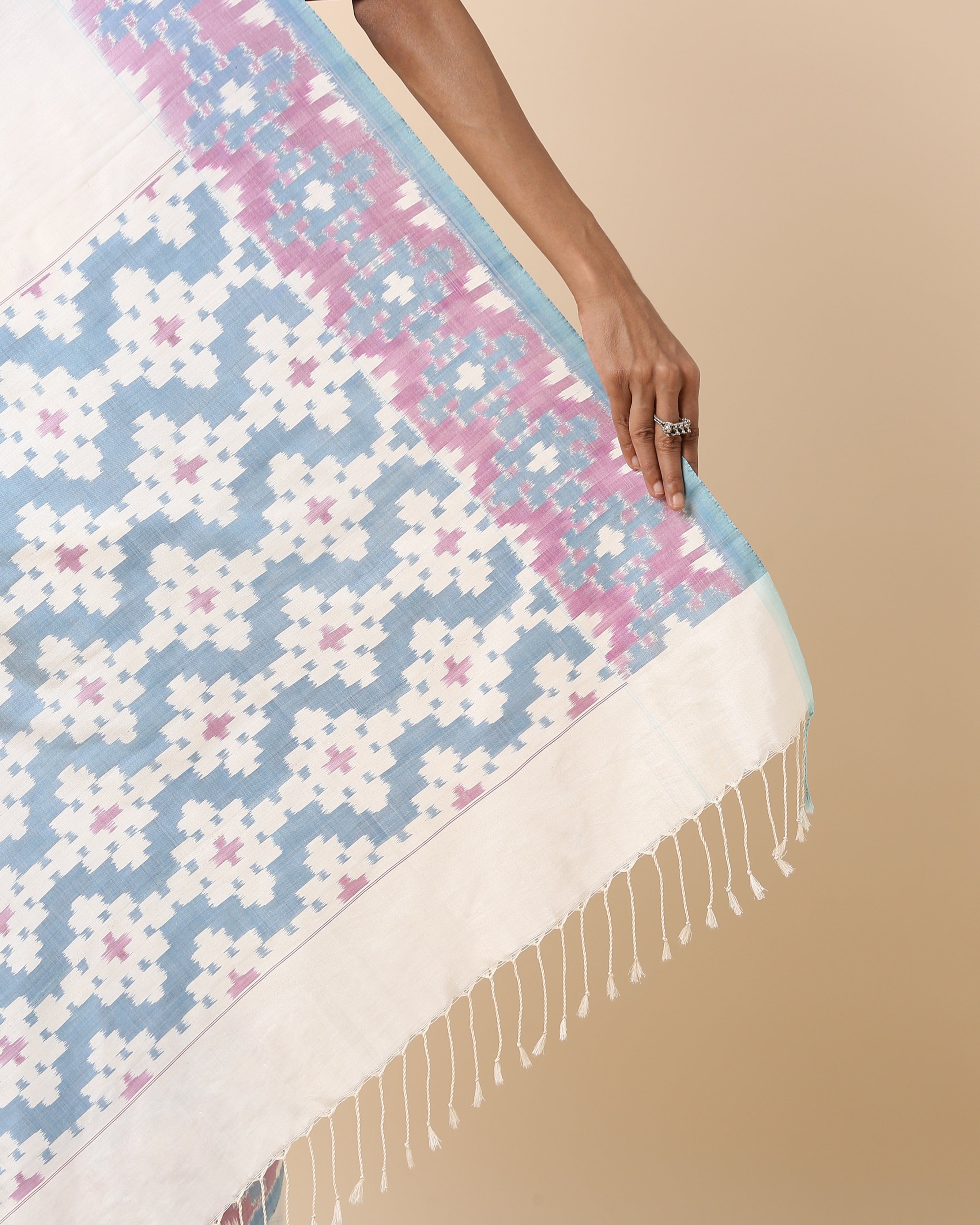 Poorva Pochampally Weft Ikat Cotton Silk Saree