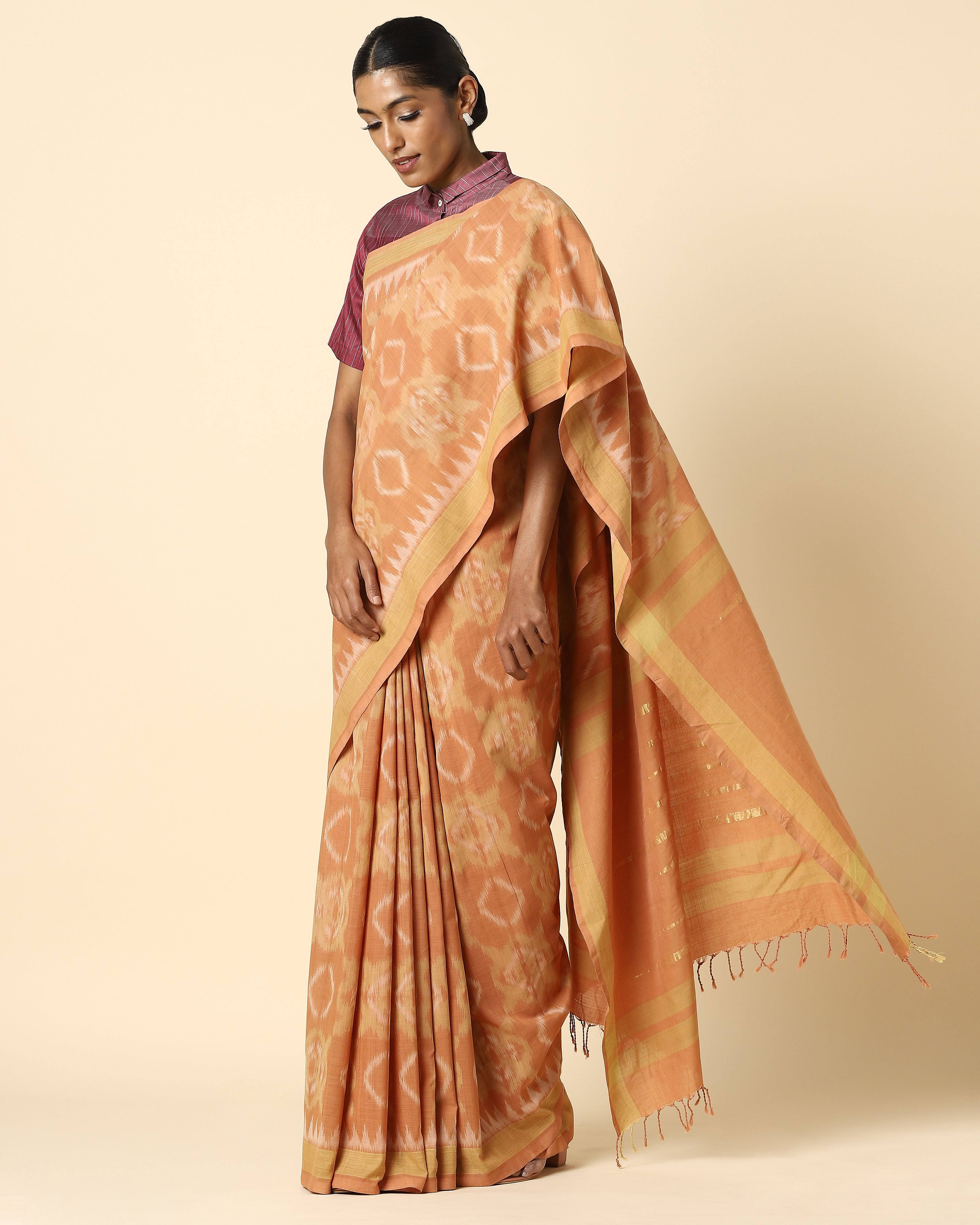 Naaz Pochampally Weft Ikat Cotton Saree