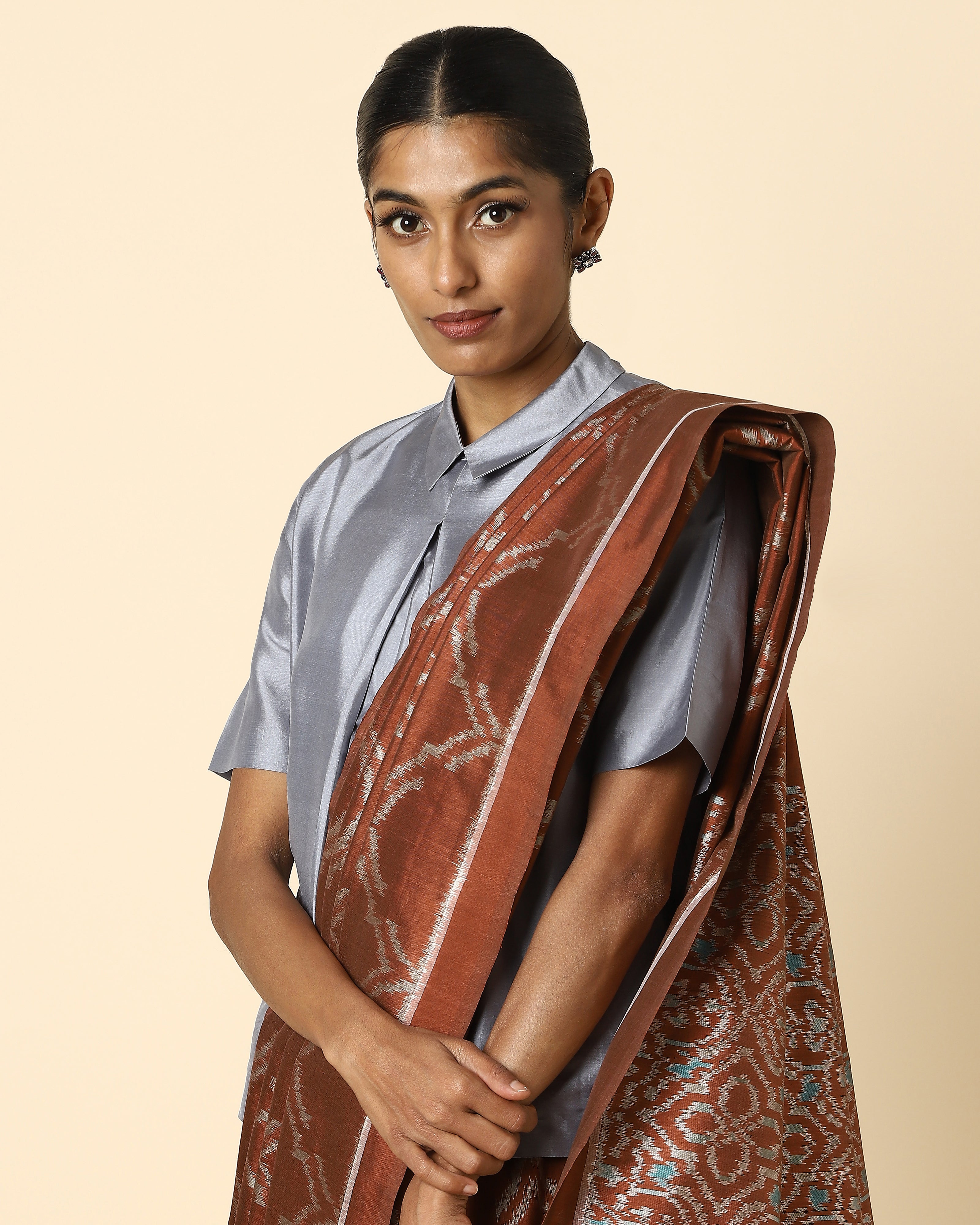 Prapti Pochampally Weft Ikat Silk Saree