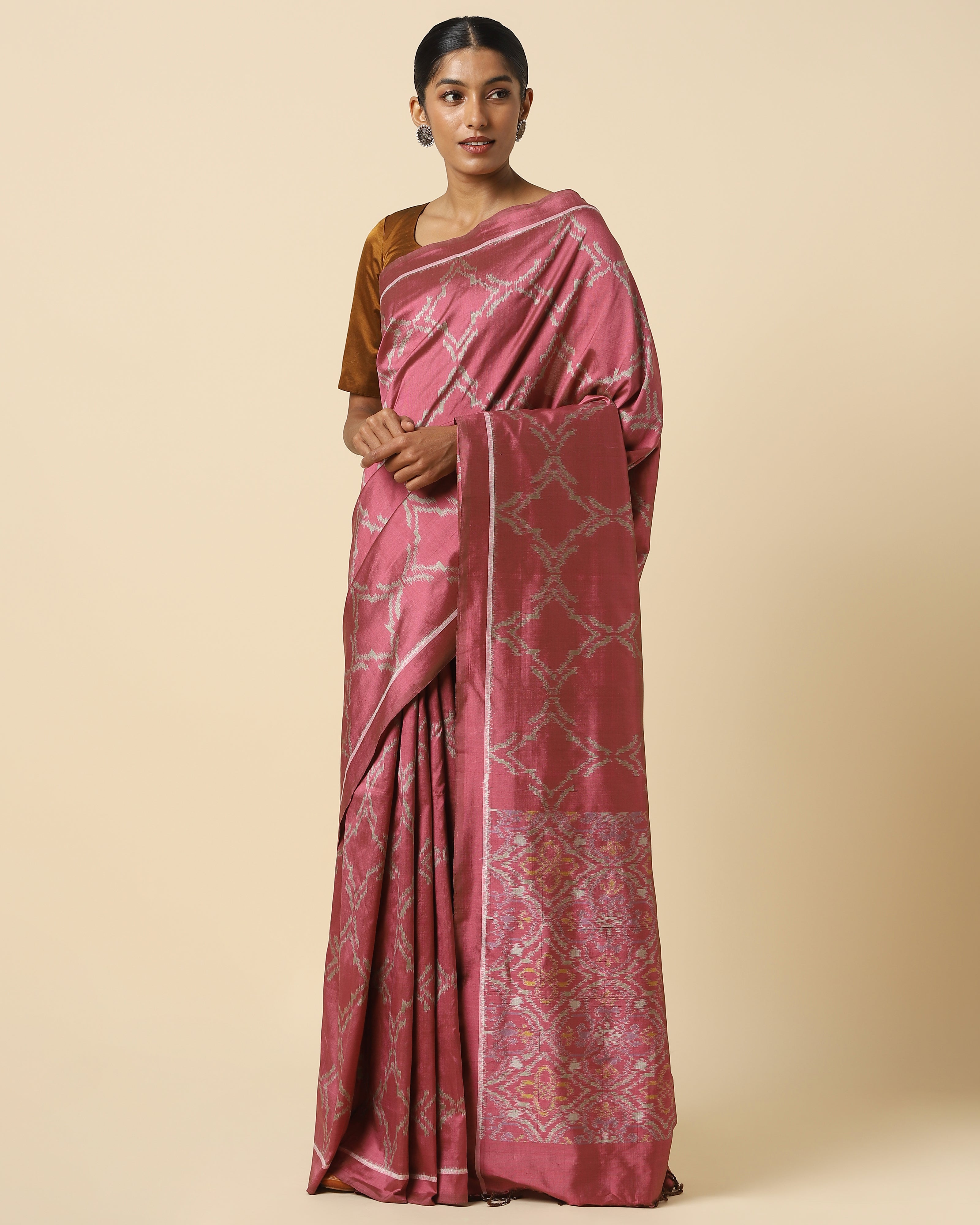 Prapti Pochampally Weft Ikat Silk Saree