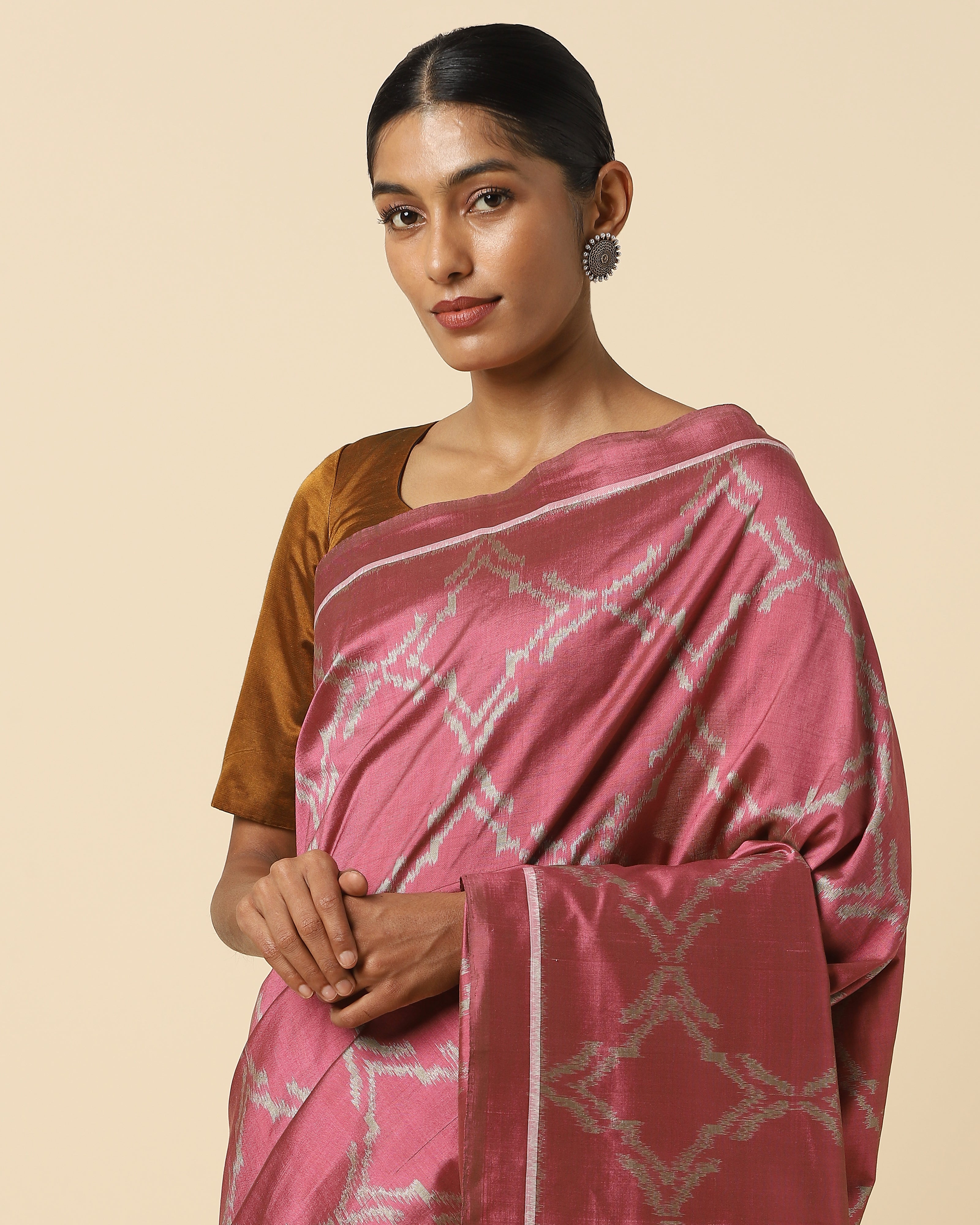 Prapti Pochampally Weft Ikat Silk Saree