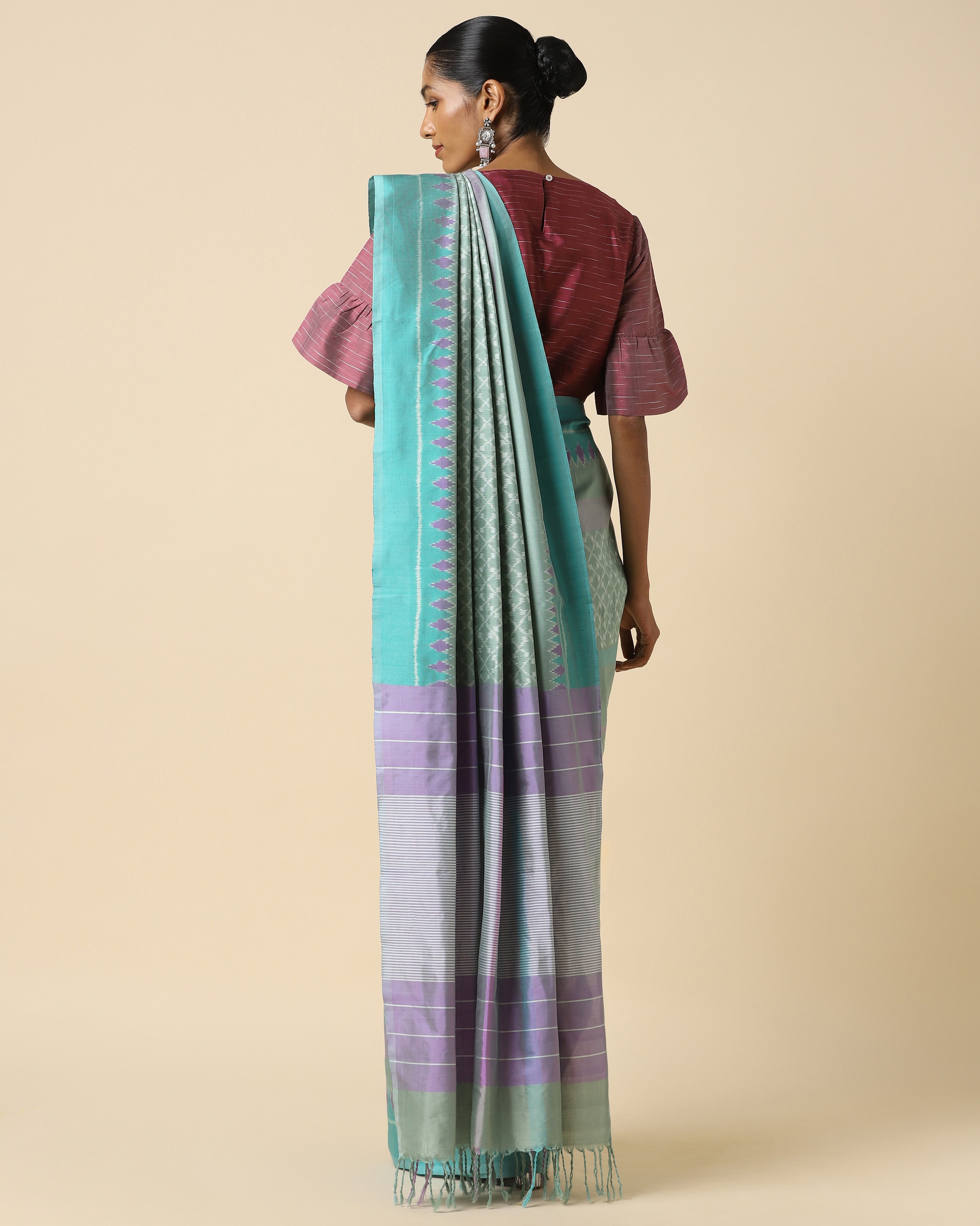 Trisja Pochampally Weft Ikat Cotton Silk Saree