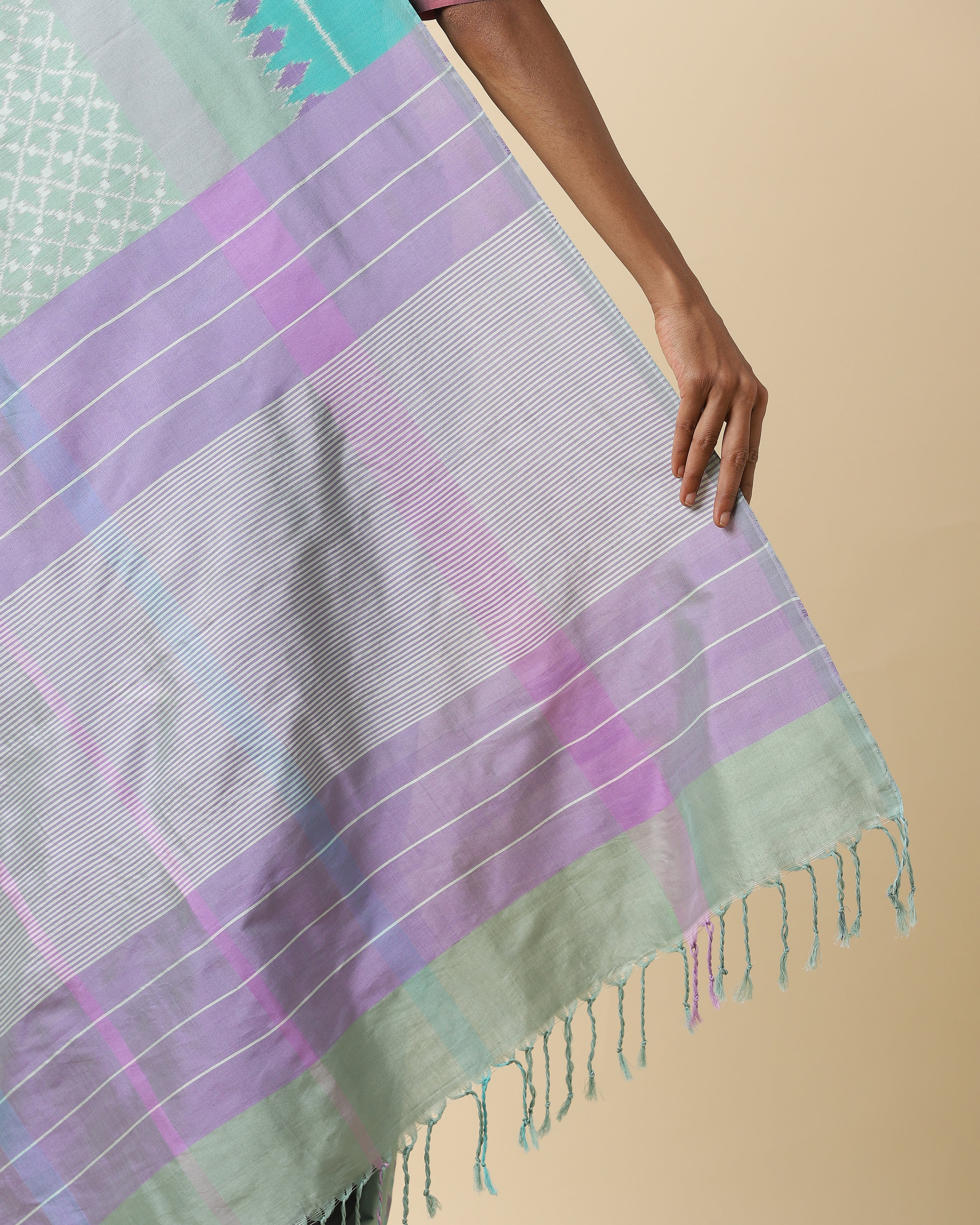 Trisja Pochampally Weft Ikat Cotton Silk Saree