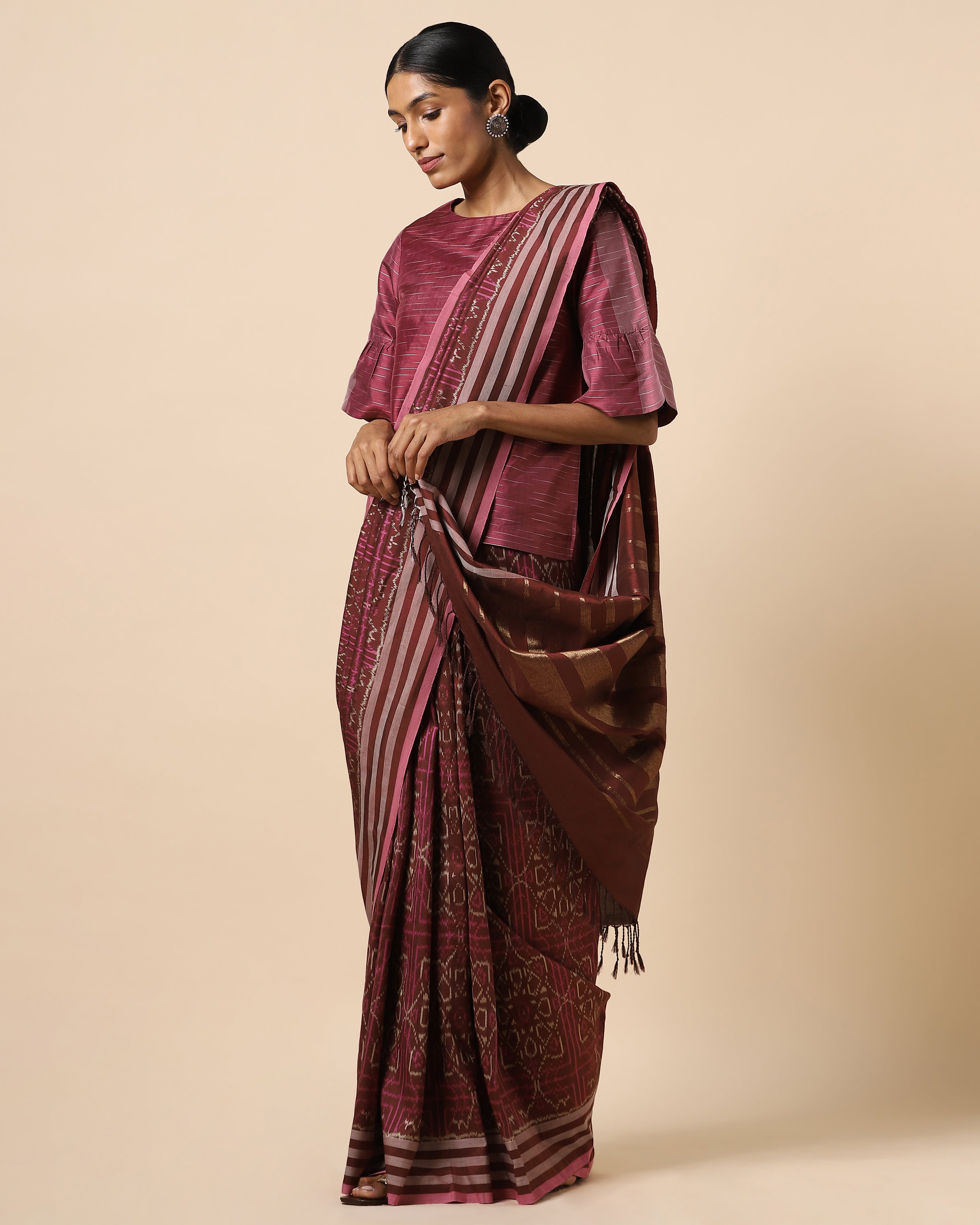 Lanima Pochampally Weft Ikat Silk Saree