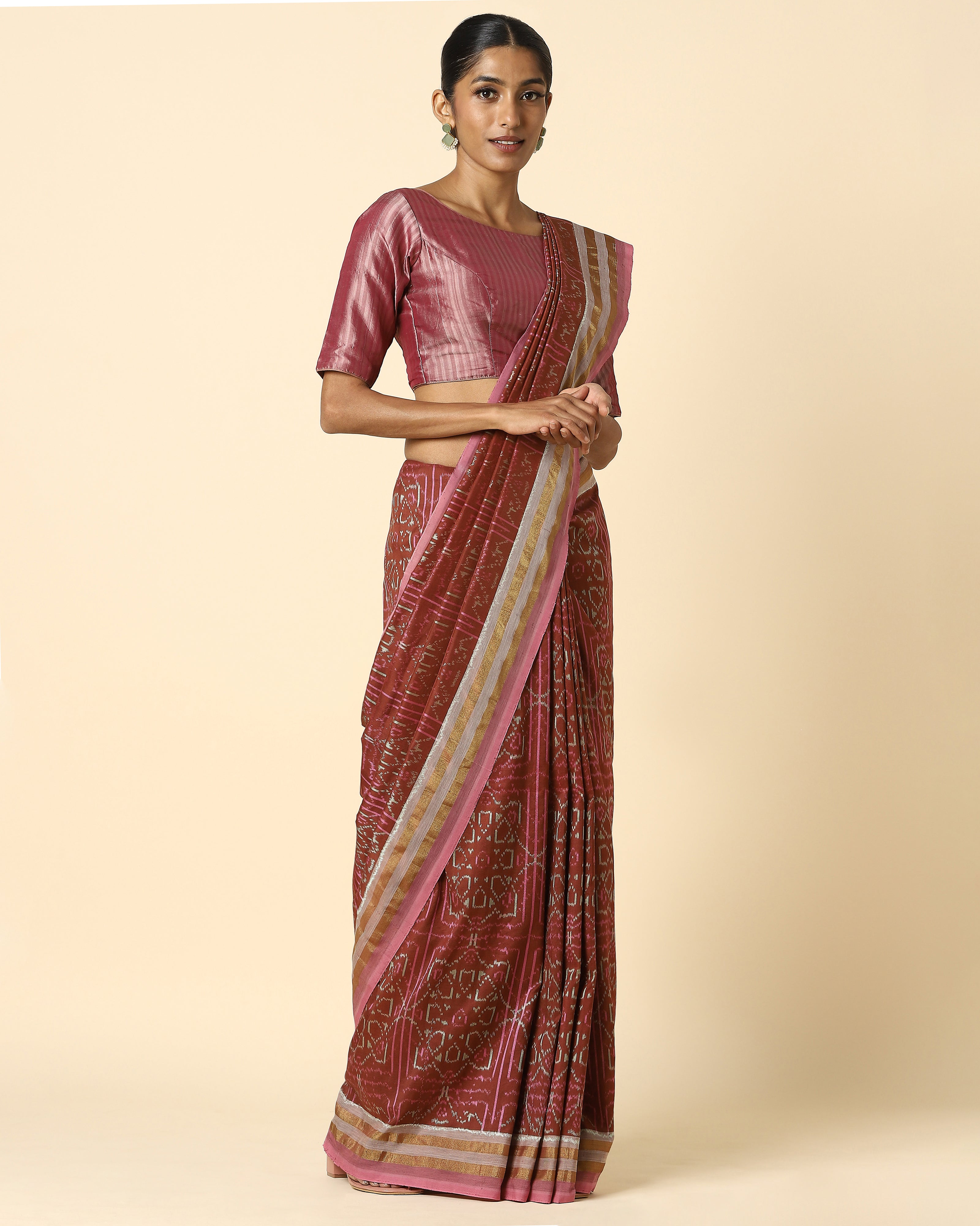 Lanima Pochampally Weft Ikat Silk Saree