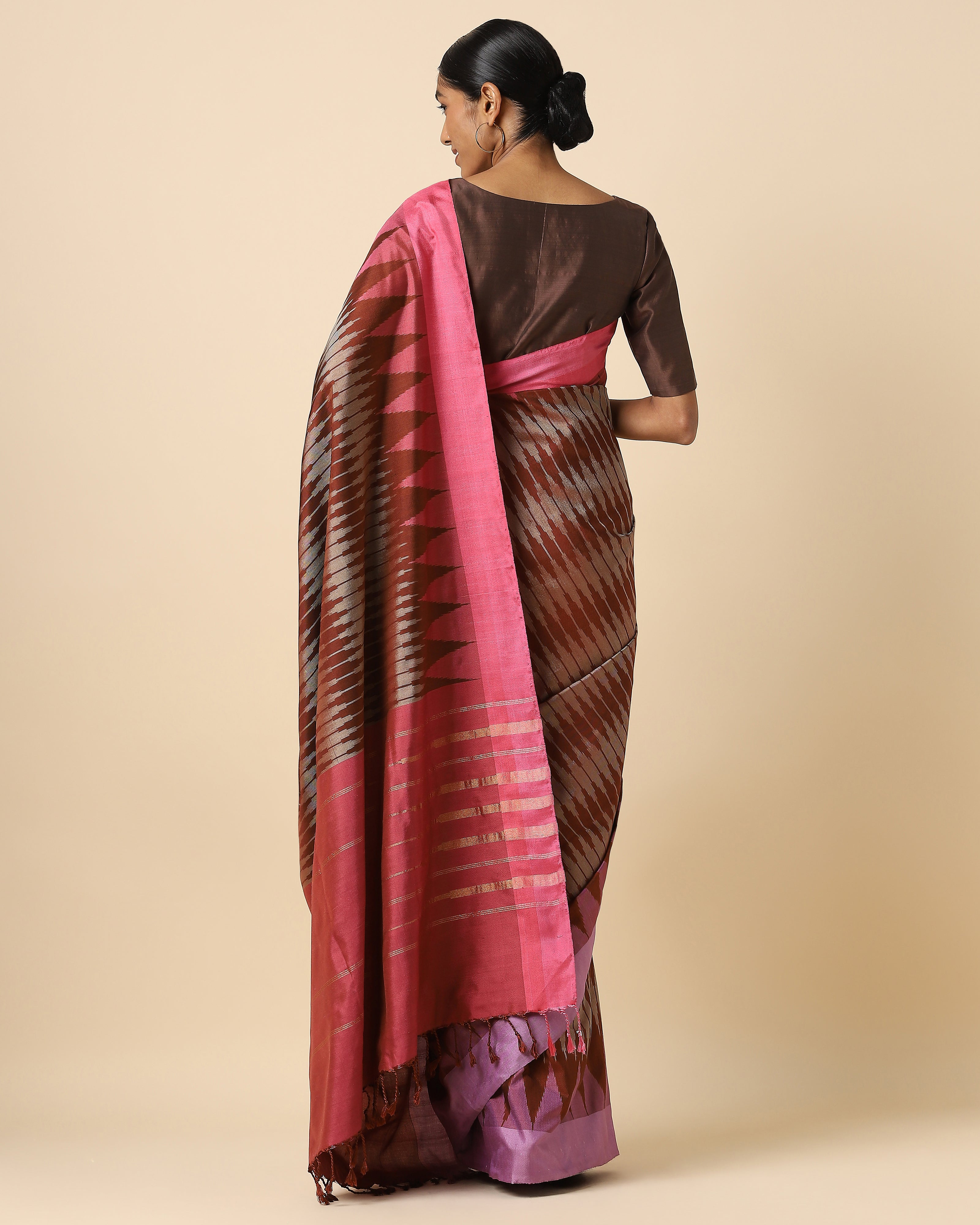 Aabirah Pochampally Weft Ikat Silk Saree