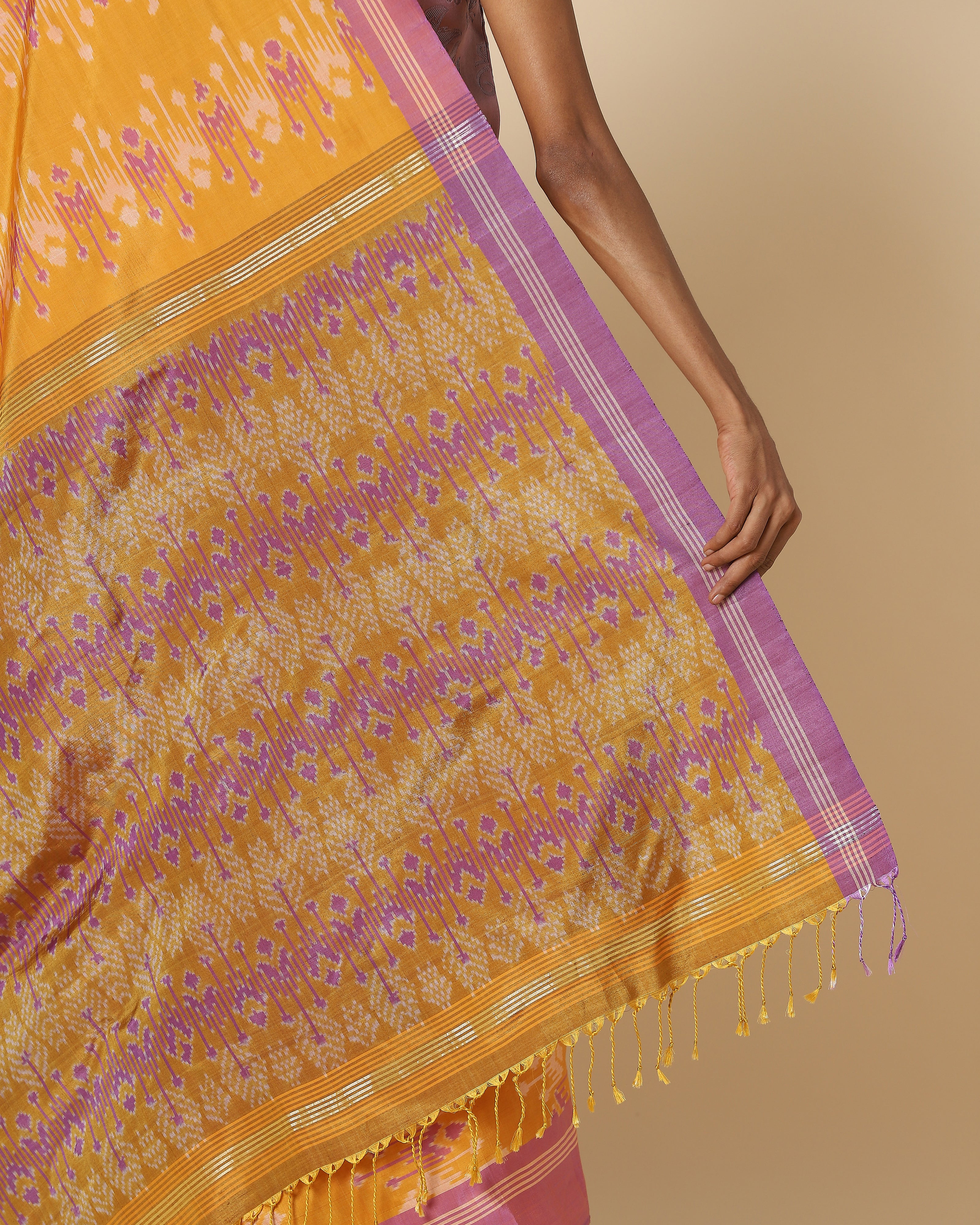 Naisha Pochampally Warp Ikat Silk Cotton Saree