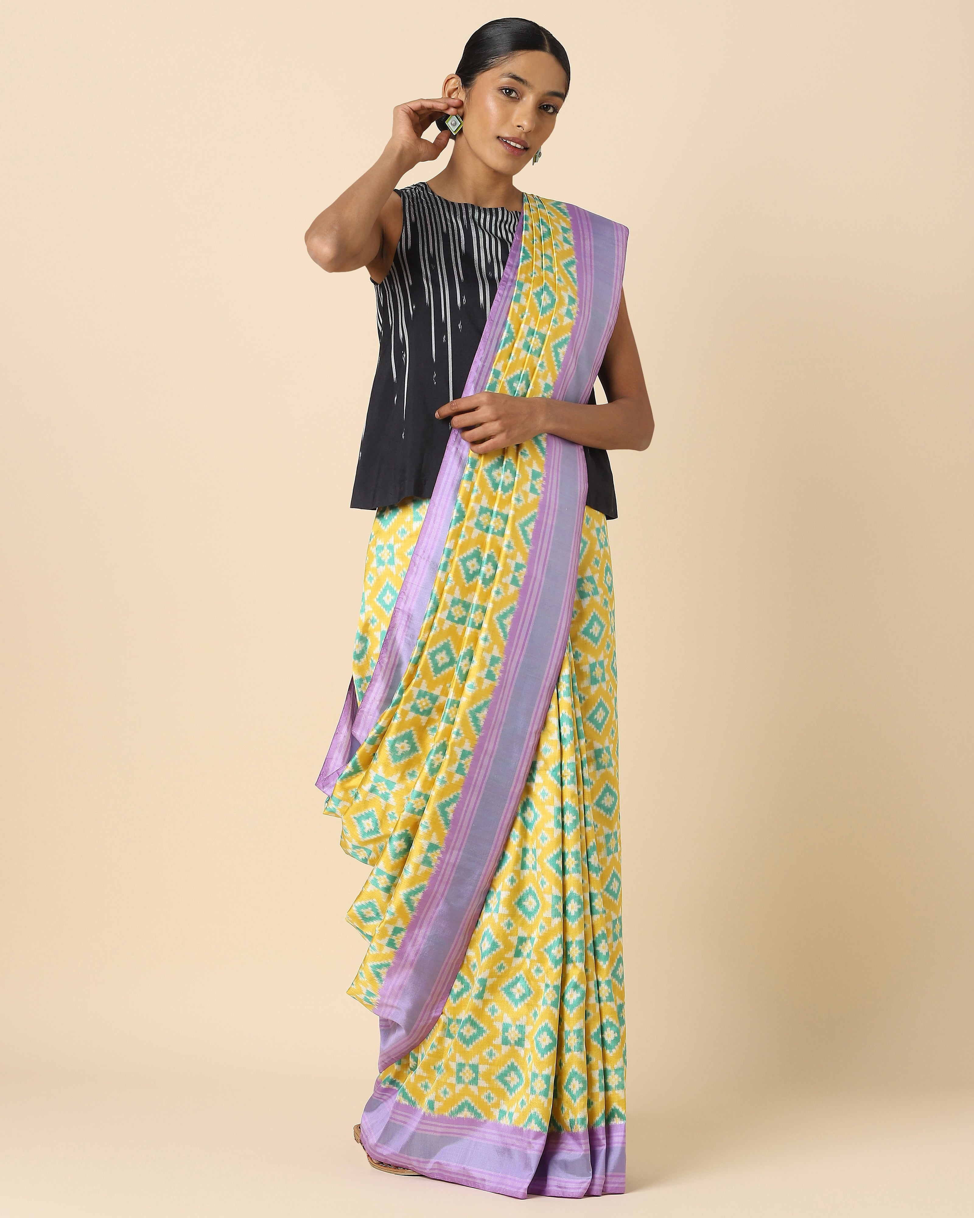Prabha Pochampally Double Ikat Silk Saree