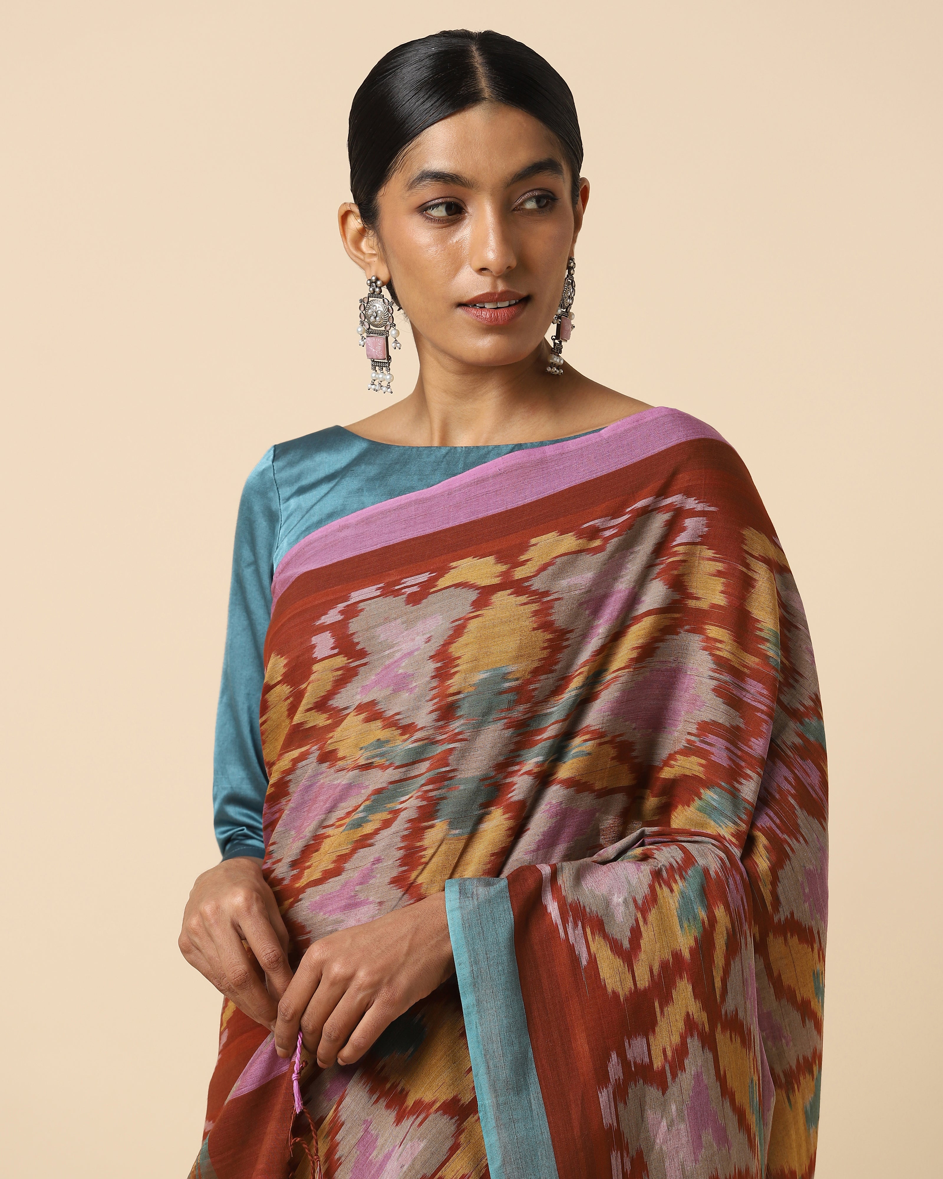 Matisha Pochampally Warp Ikat Cotton Saree