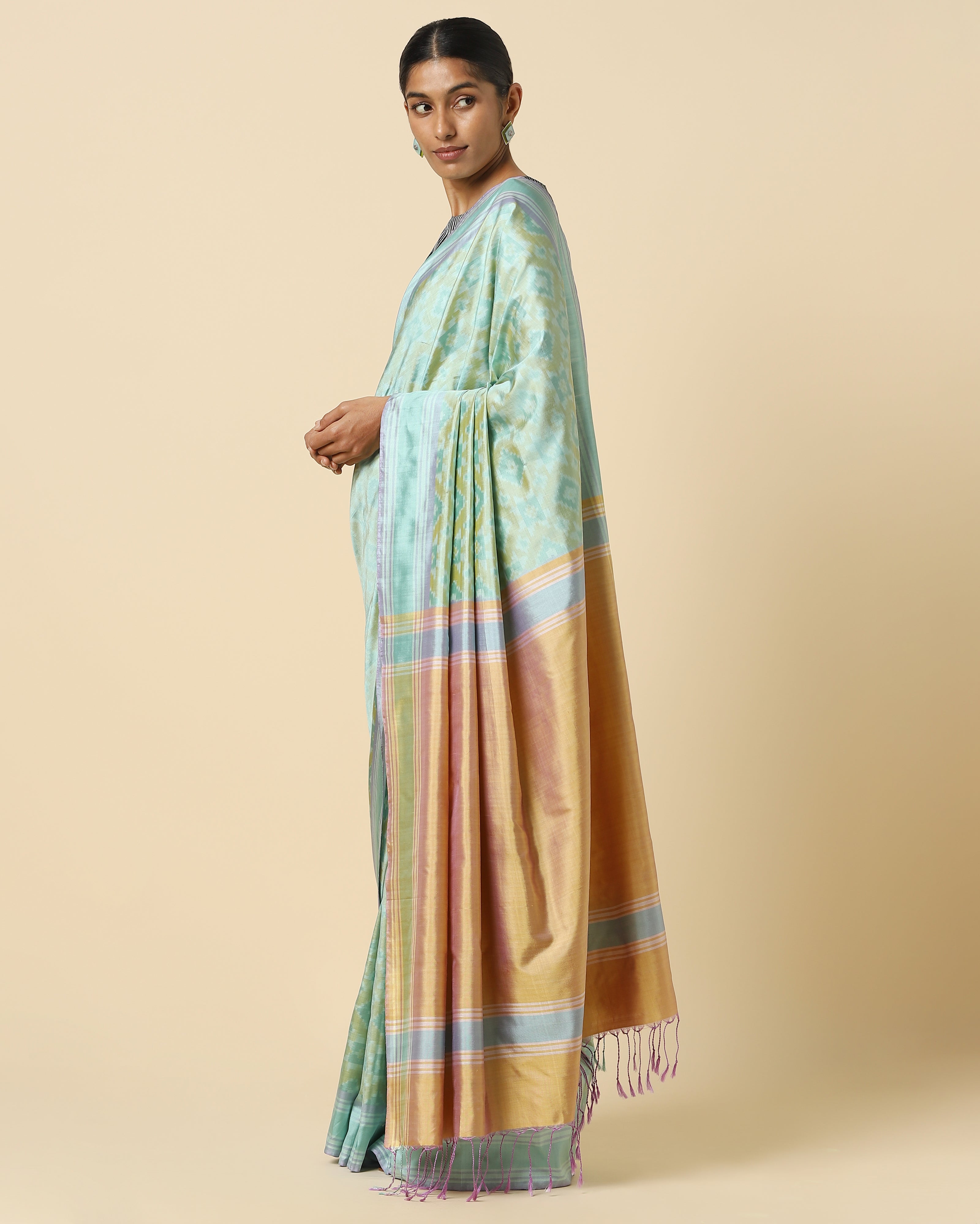 Prabha Pochampally Warp Ikat Silk Saree