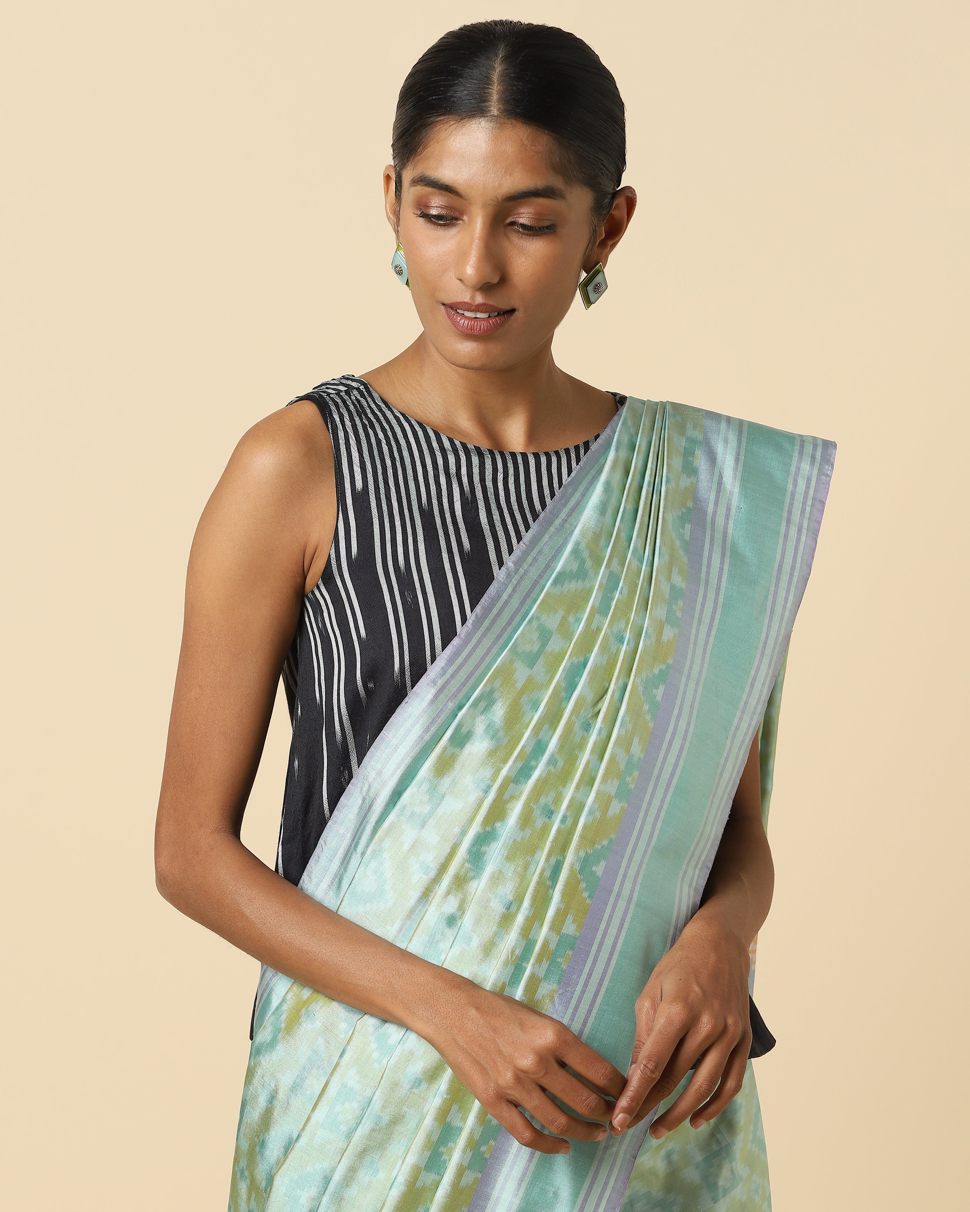 Prabha Pochampally Warp Ikat Silk Saree