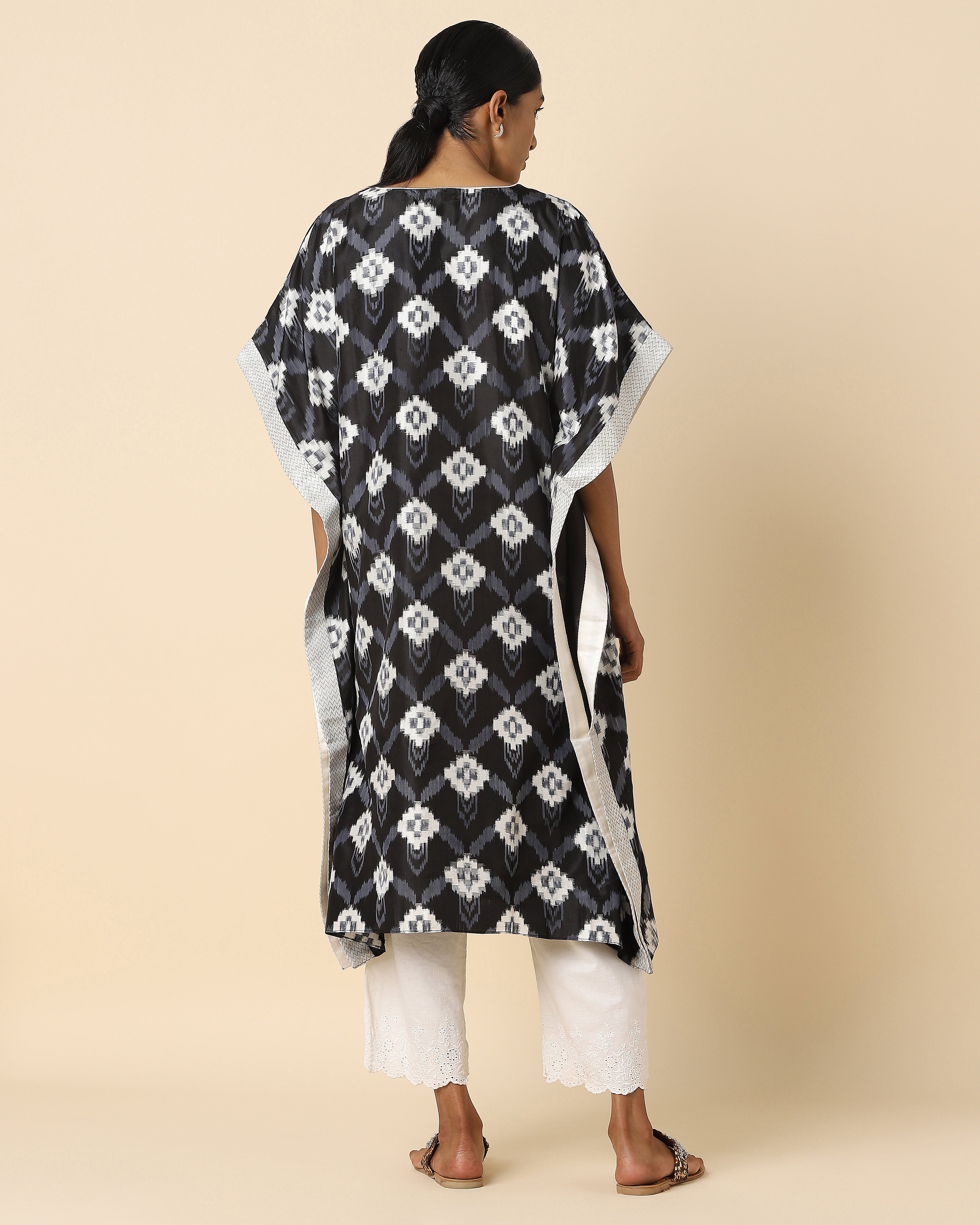 Nilaya Pochampally Warp Ikat Silk Cotton Women's Kaftan