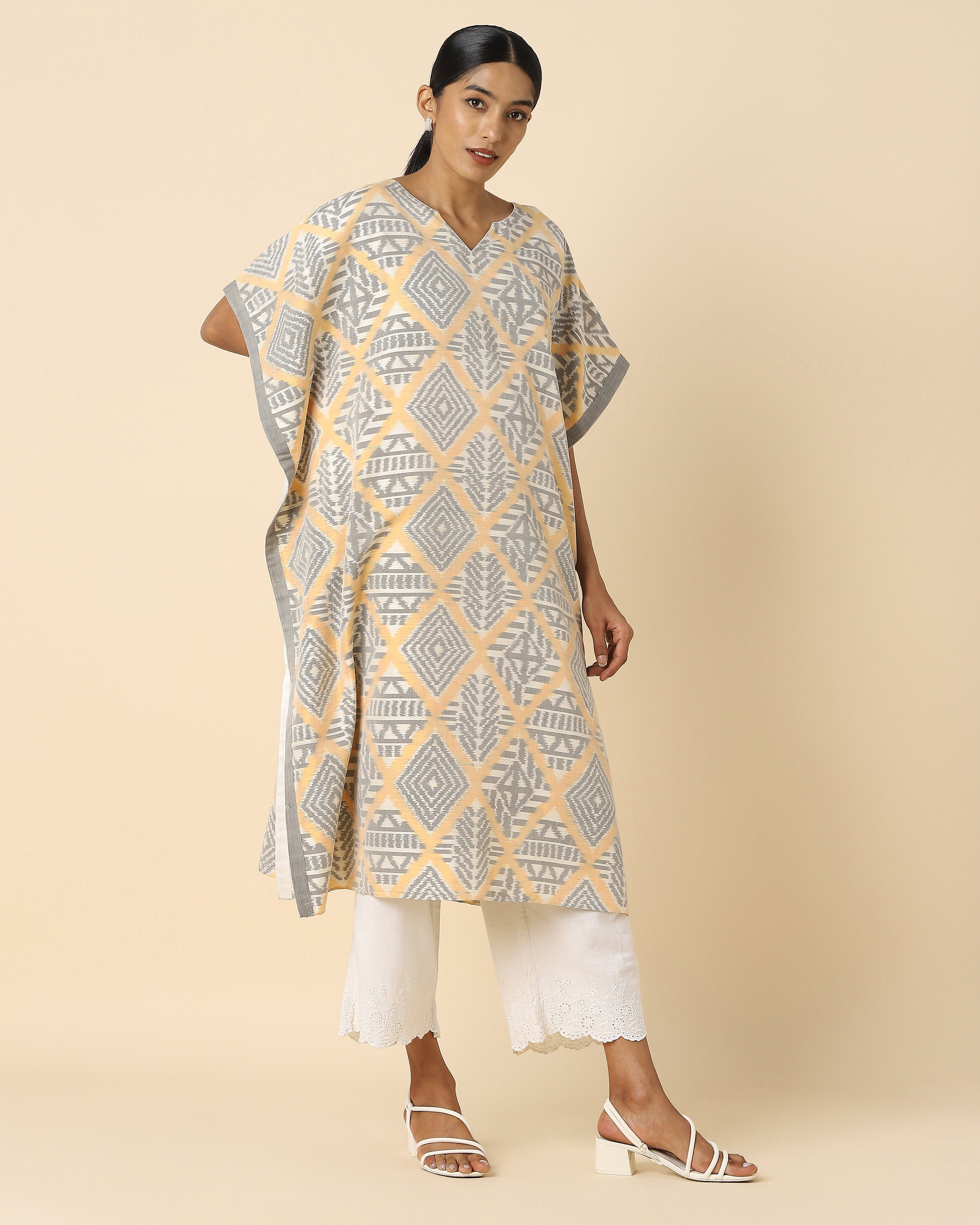 Nilaya Pochampally Weft Ikat Cotton Silk Women's Kaftan
