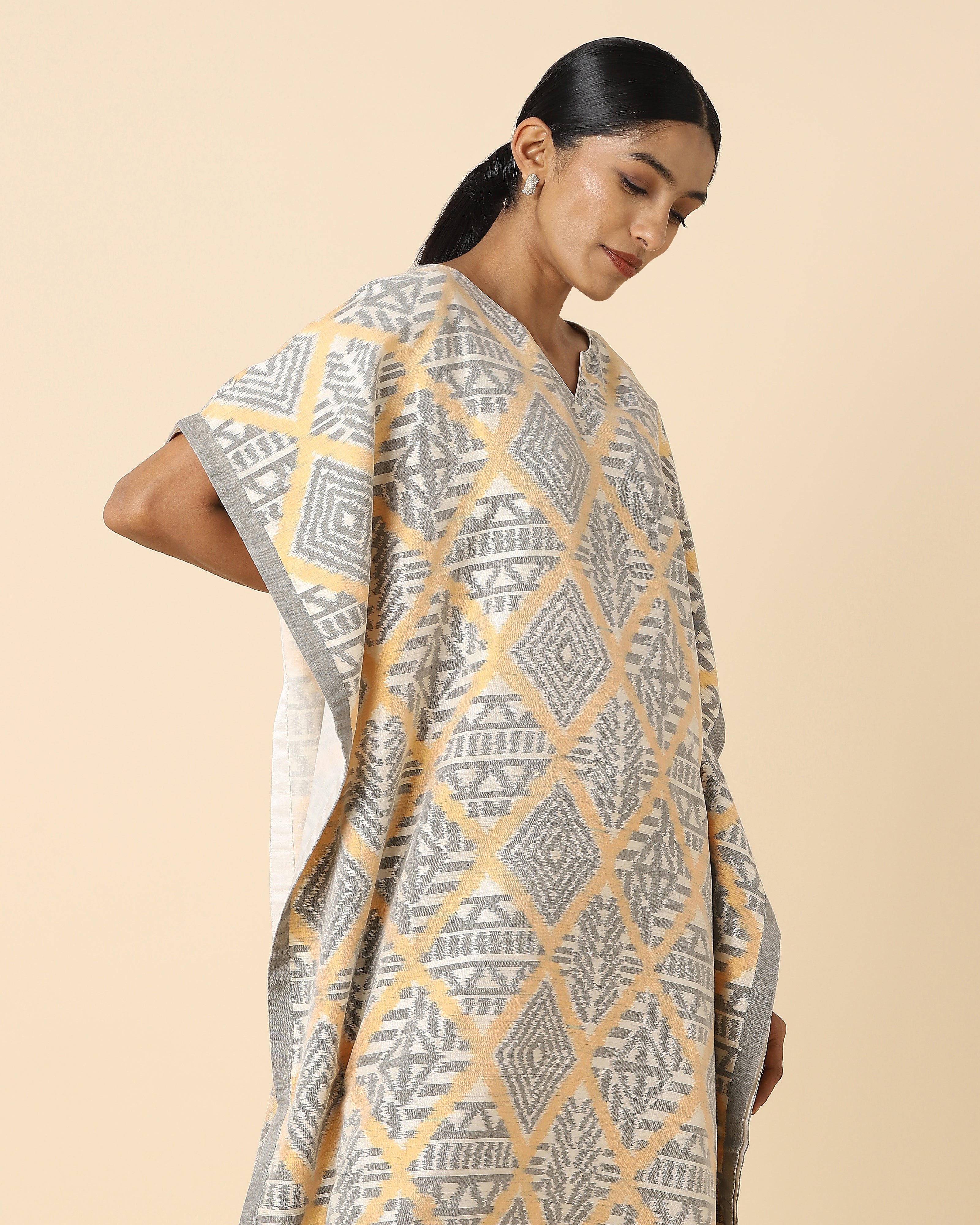 Nilaya Pochampally Weft Ikat Cotton Silk Women's Kaftan