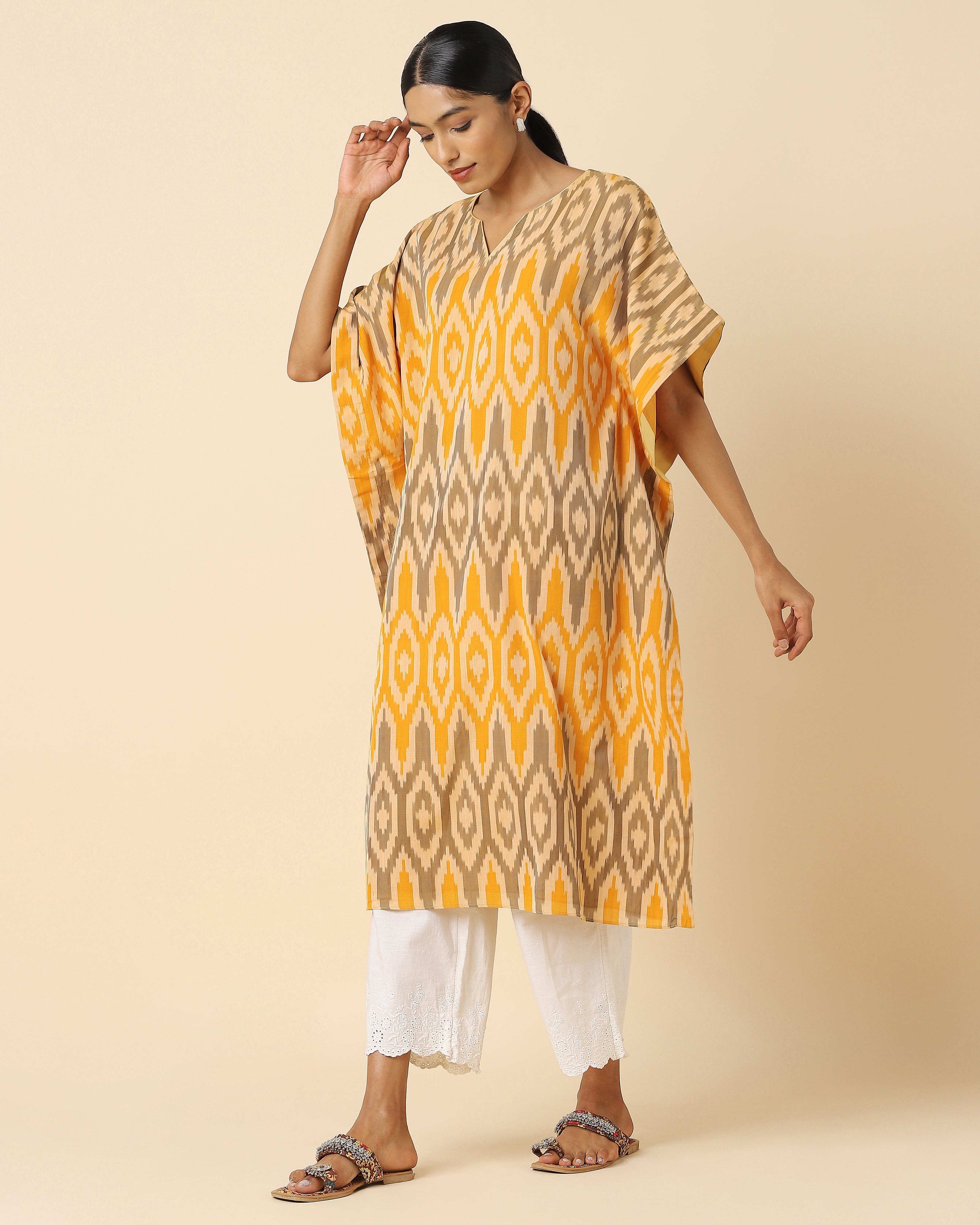 Nilaya Pochampally Warp Ikat Cotton Women's Kaftan