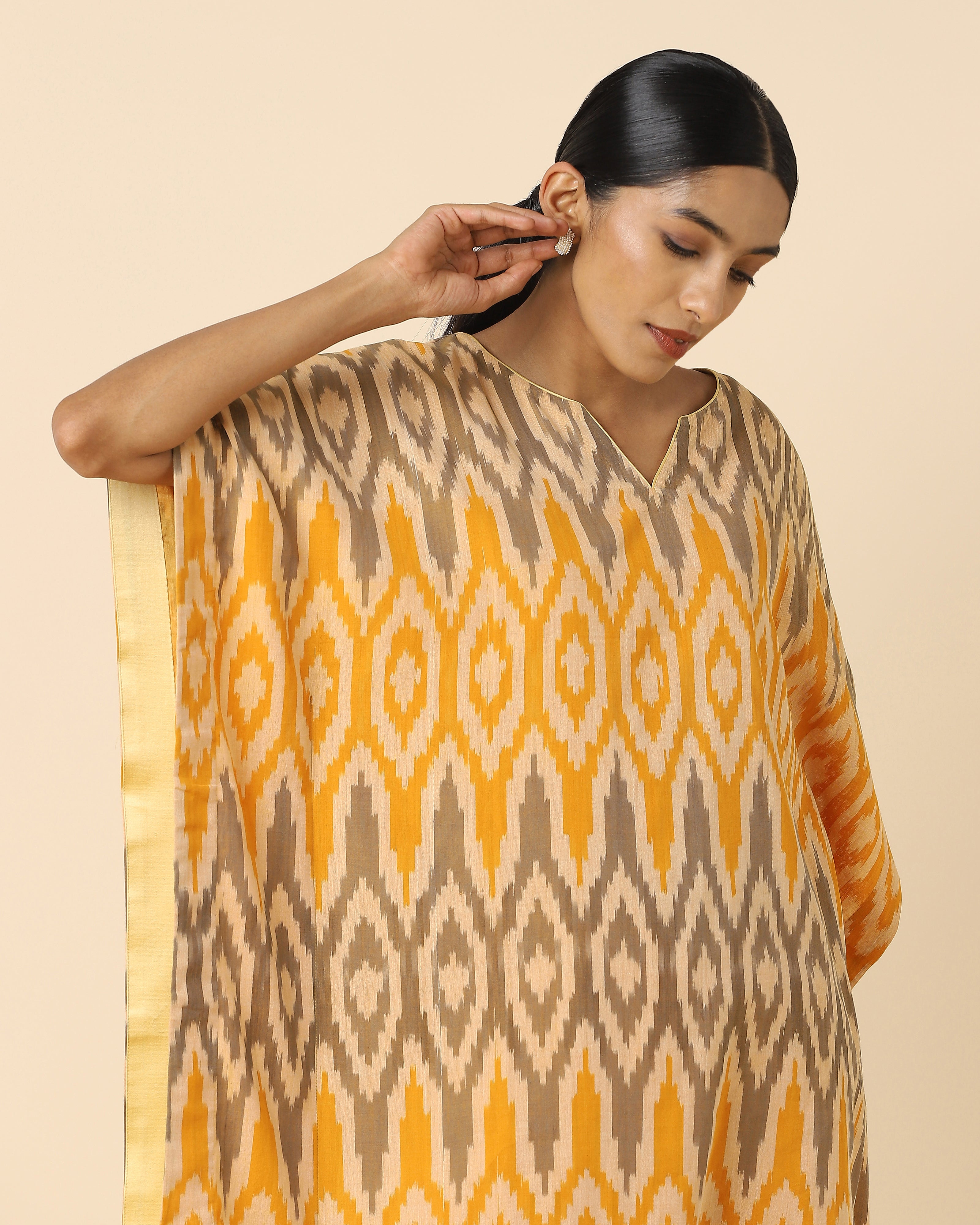 Nilaya Pochampally Warp Ikat Cotton Women's Kaftan