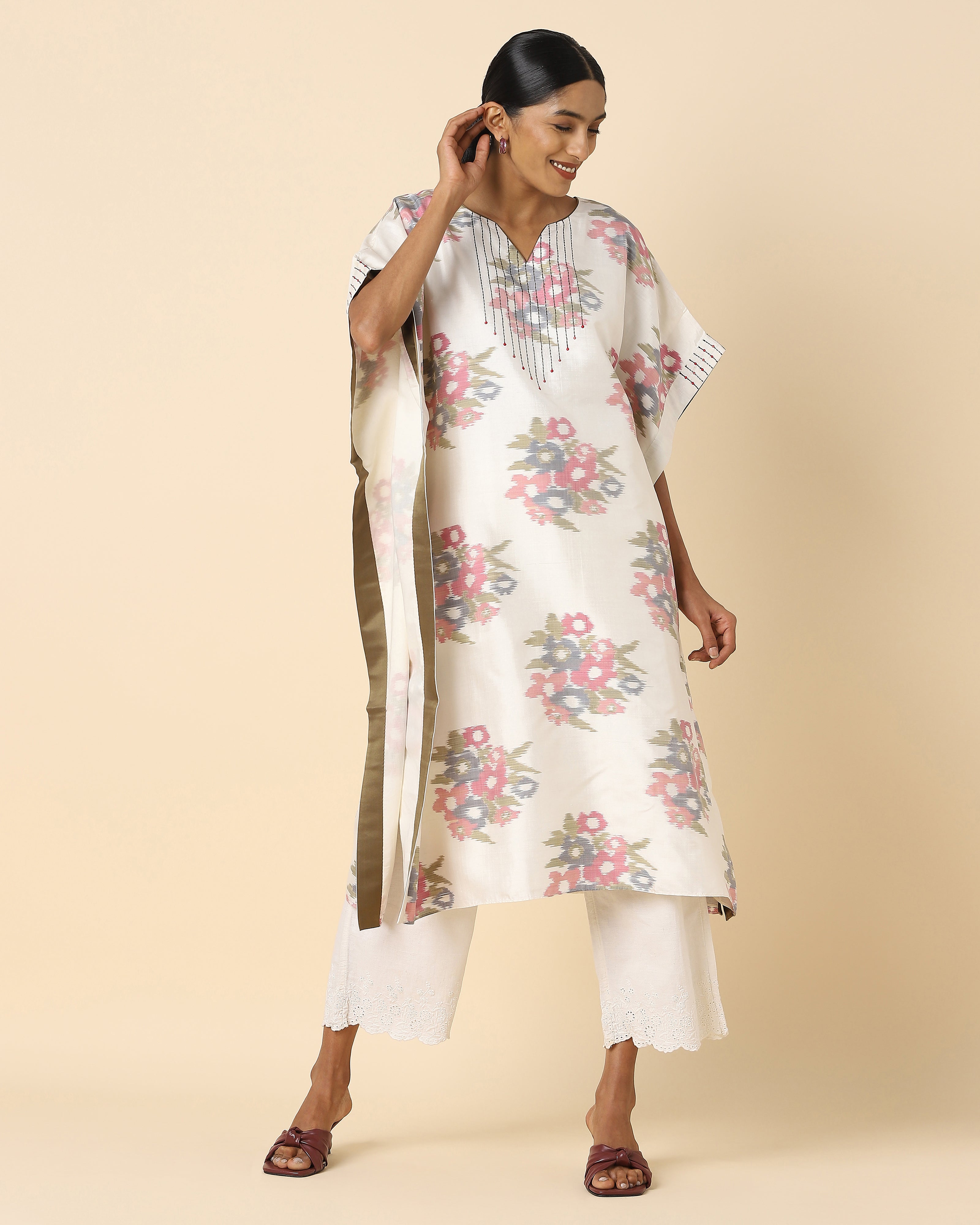 Nilaya Pochampally Weft Ikat Silk Women's Kaftan