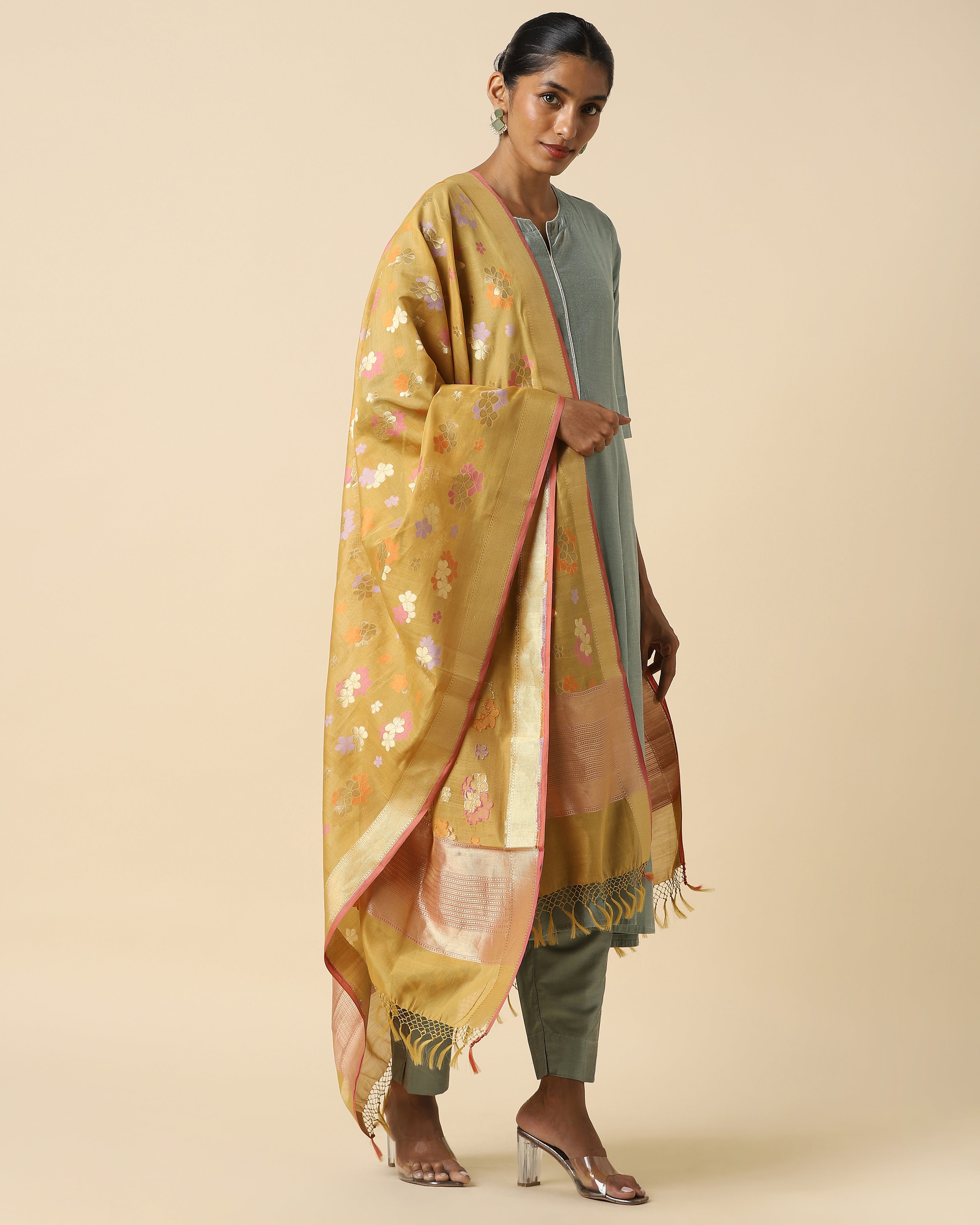 Chamba Banarasi Cutwork Silk Cotton Dupatta