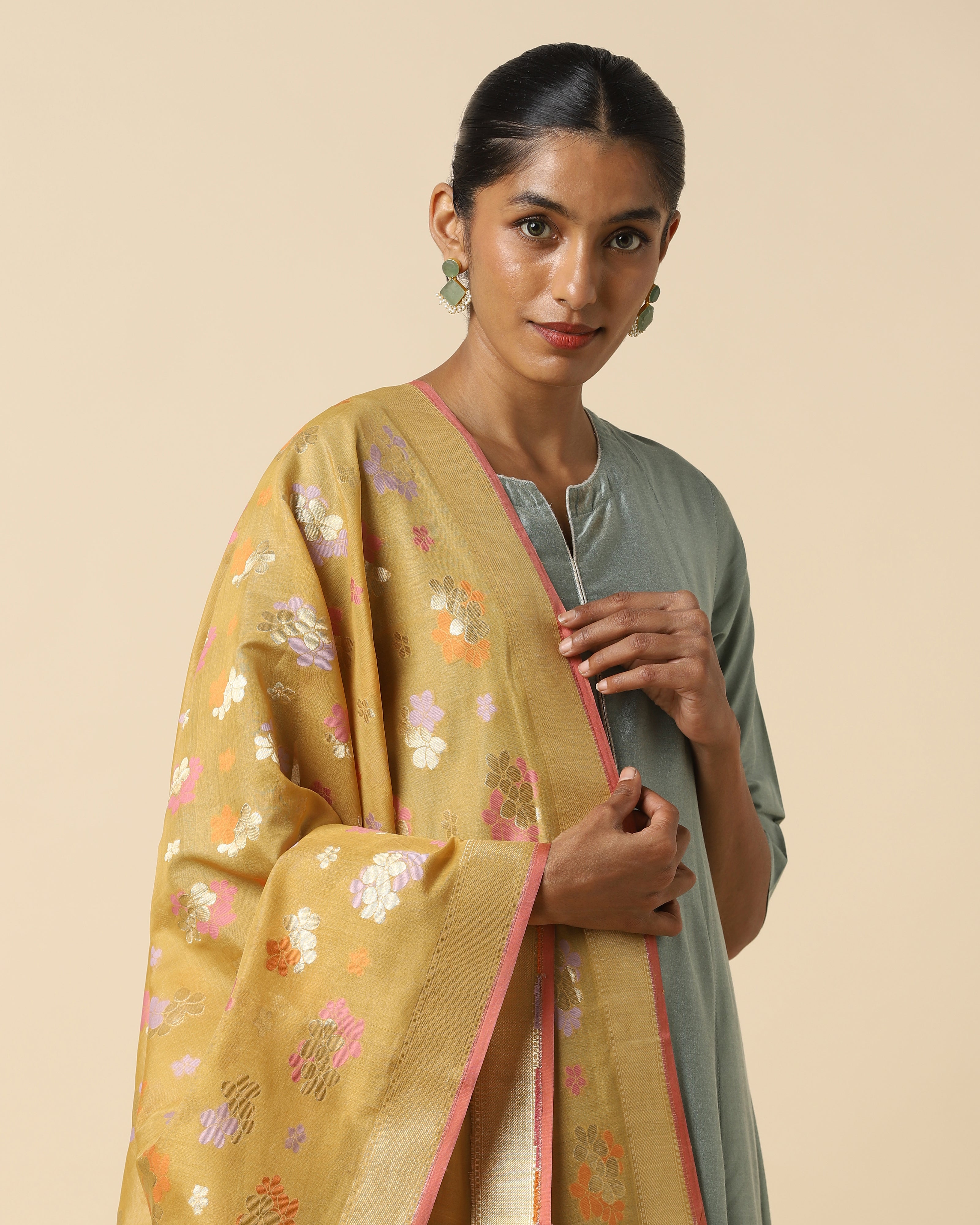 Chamba Banarasi Cutwork Silk Cotton Dupatta