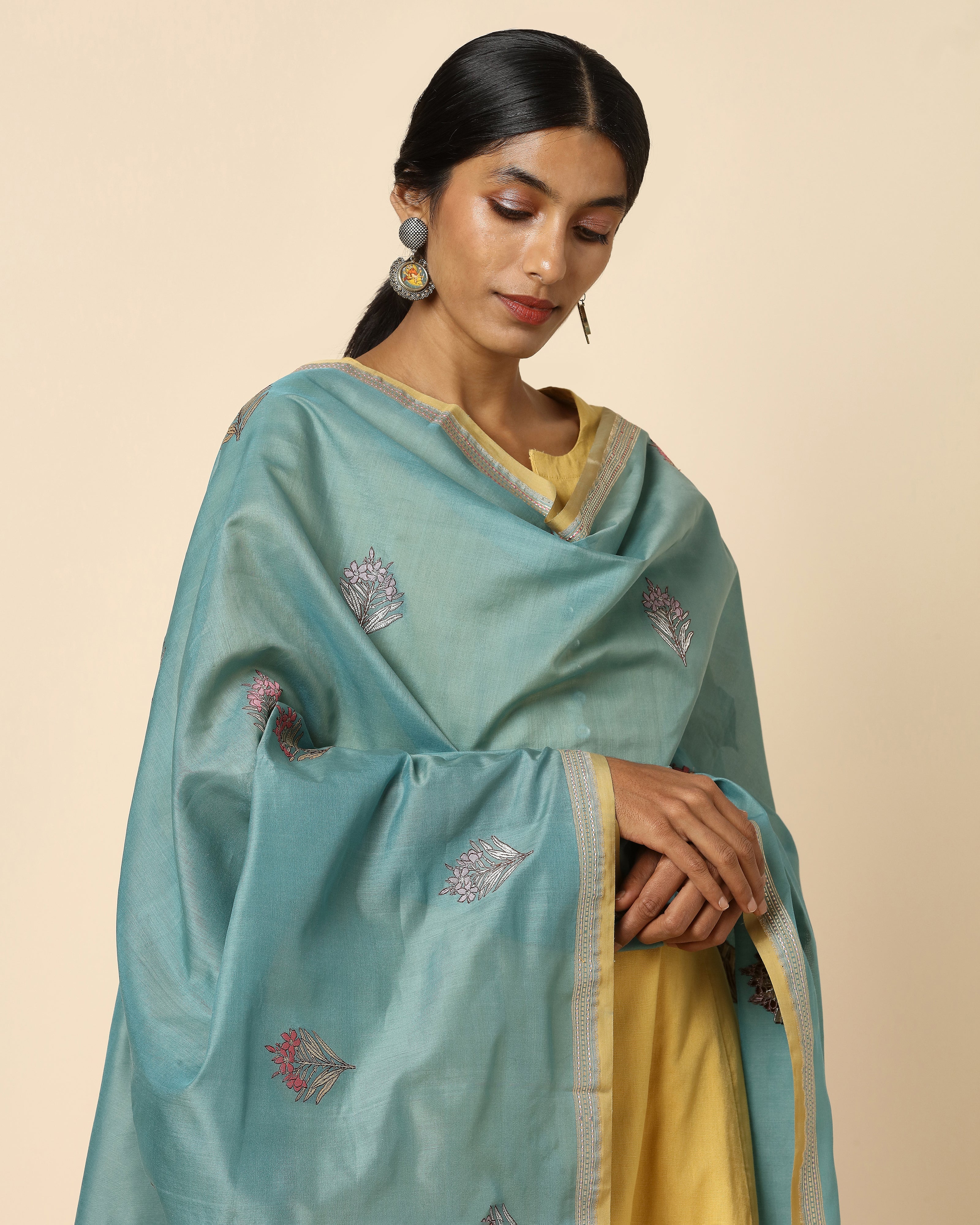 Yukta Banarasi Kadwa Silk Cotton Dupatta