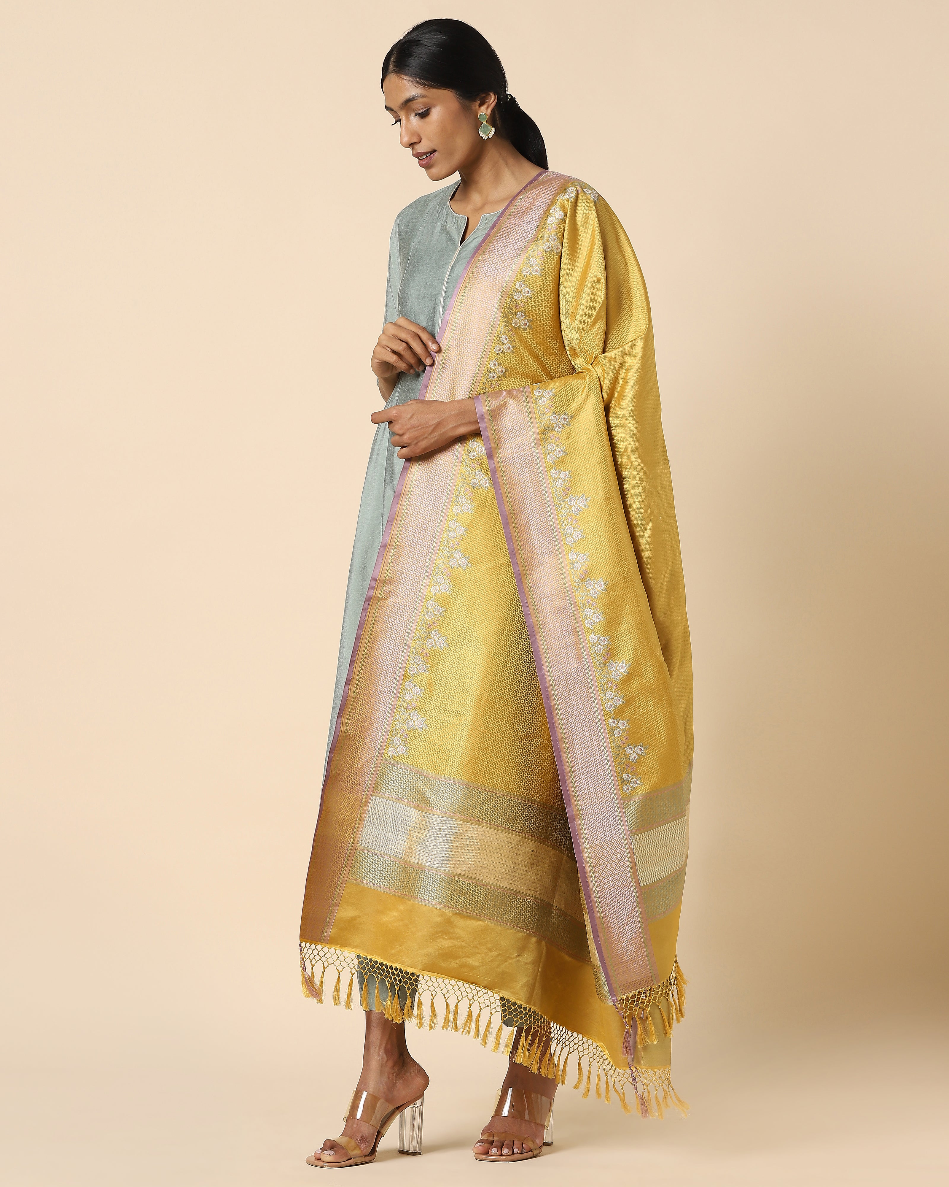 Kiara Banarasi Tanchoi Silk Dupatta