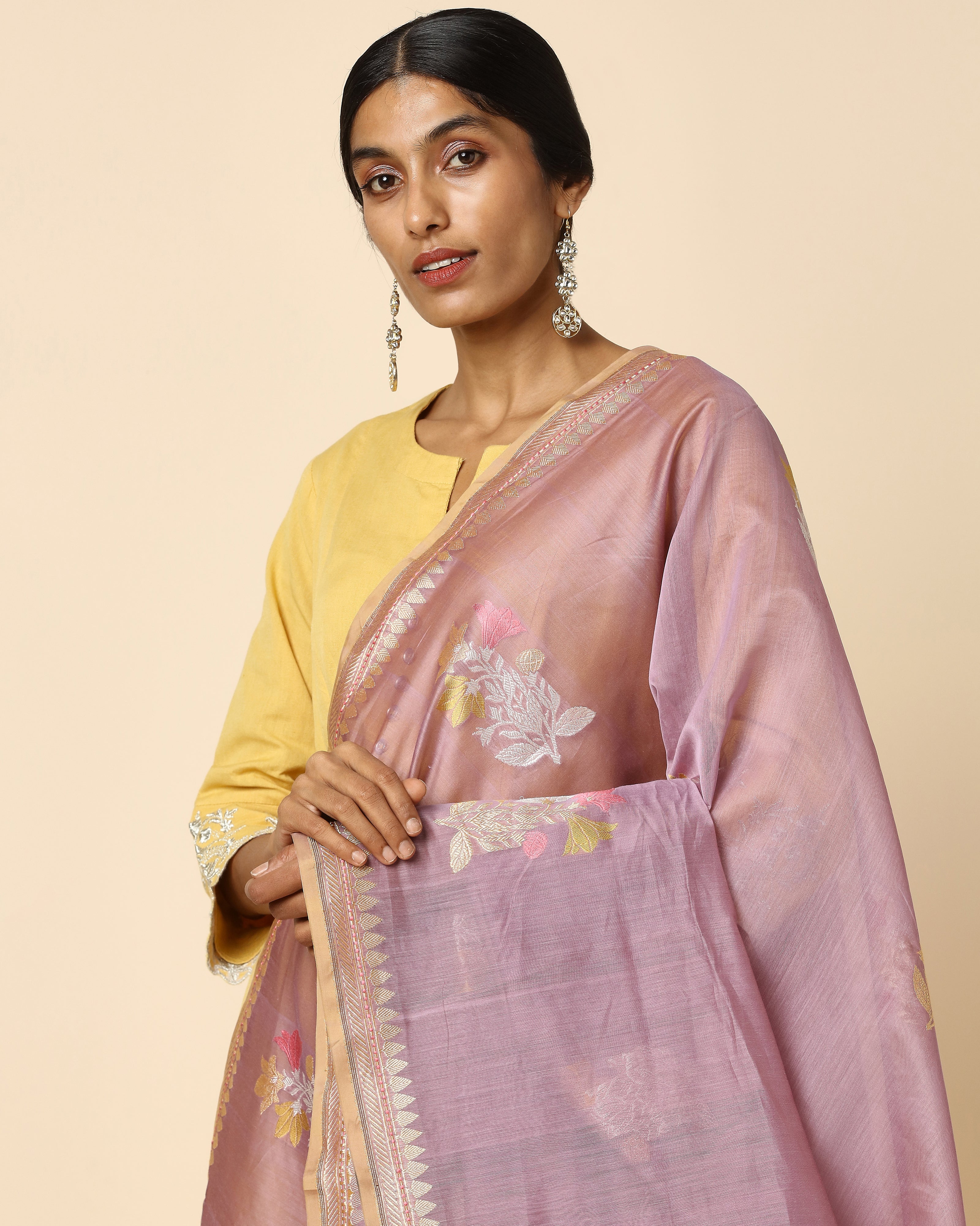 Celosia Banarasi Kadwa Silk Cotton Dupatta