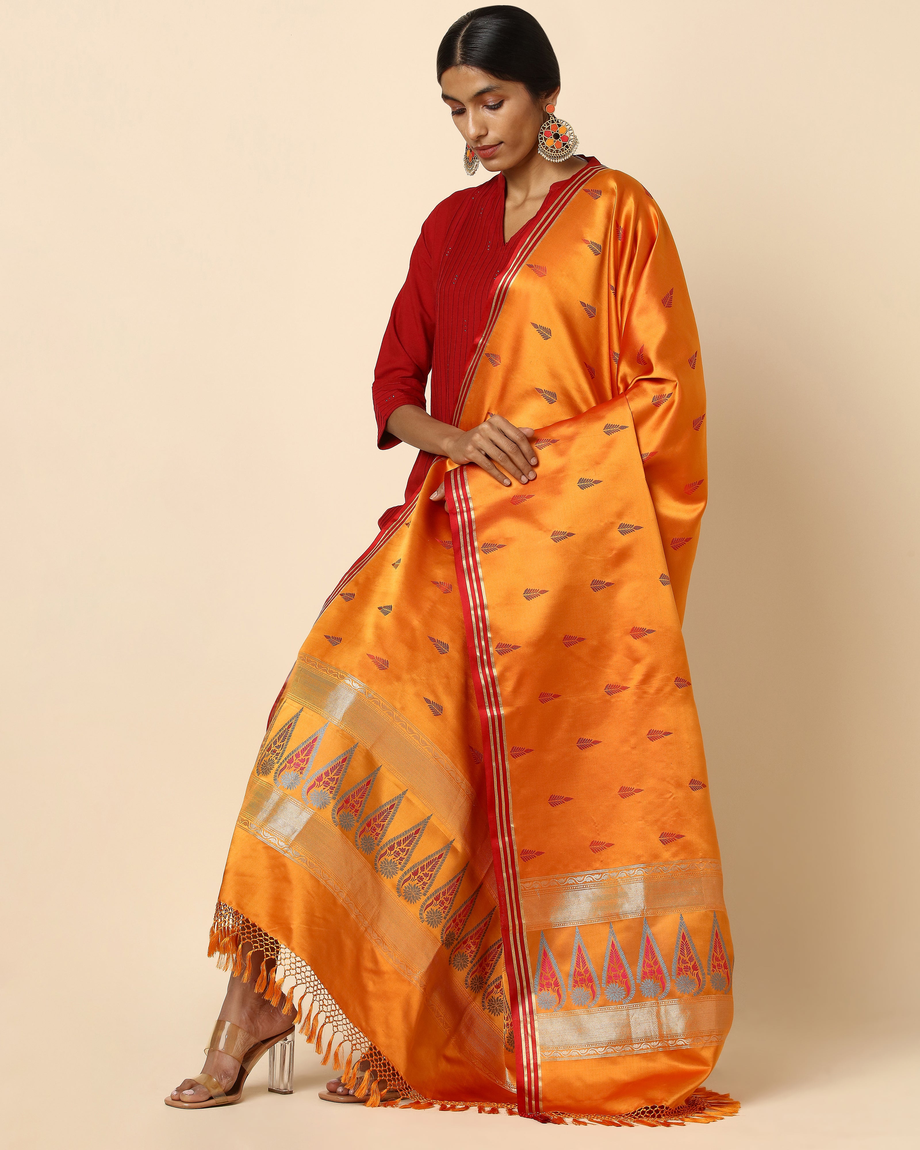 Saisha Banarasi Tanchoi Silk Dupatta