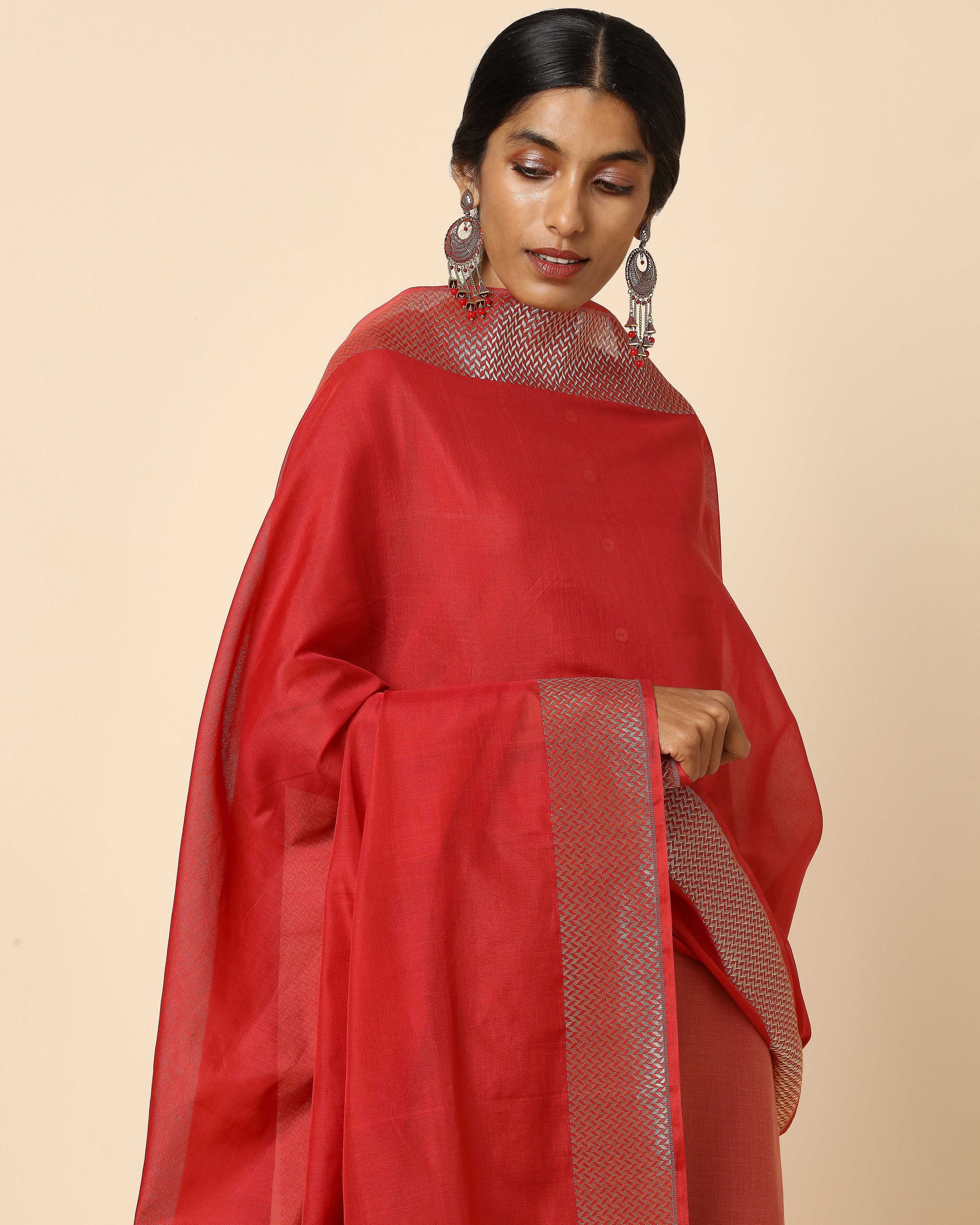 Aavya Banarasi Cutwork Silk Cotton Dupatta