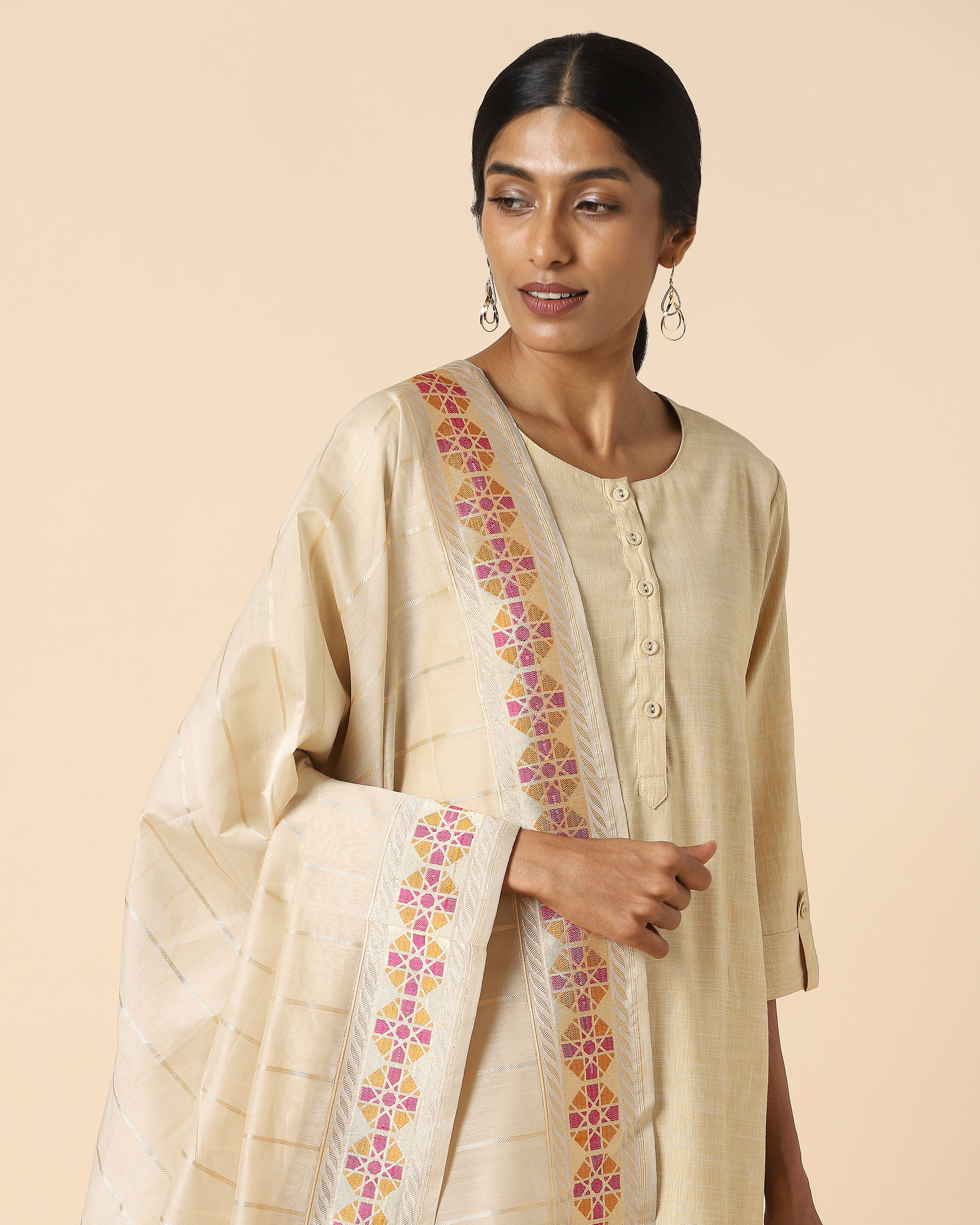 Anmeha Banarasi Kadwa Silk Cotton Dupatta