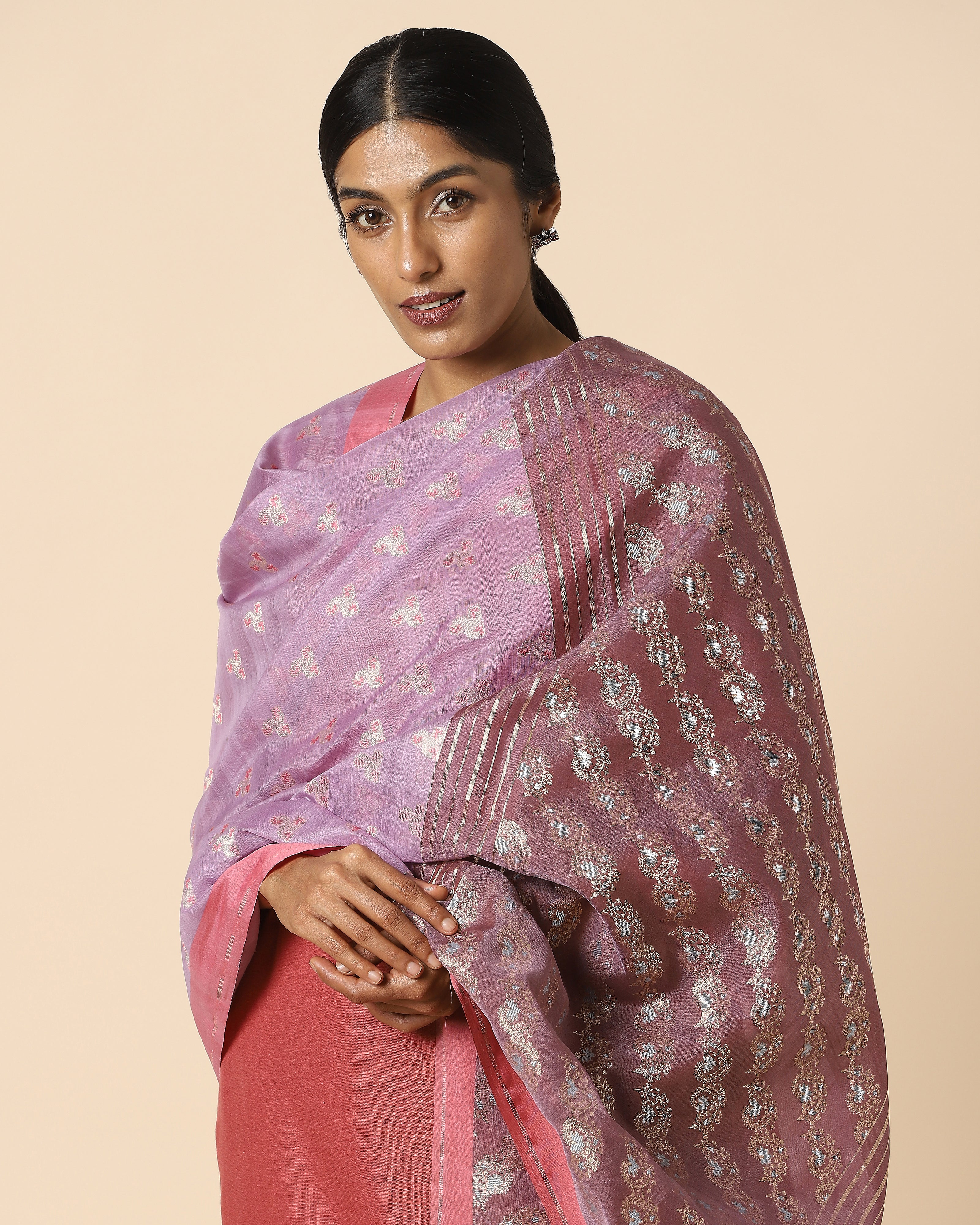 Neli Banarasi Cutwork Silk Cotton Dupatta