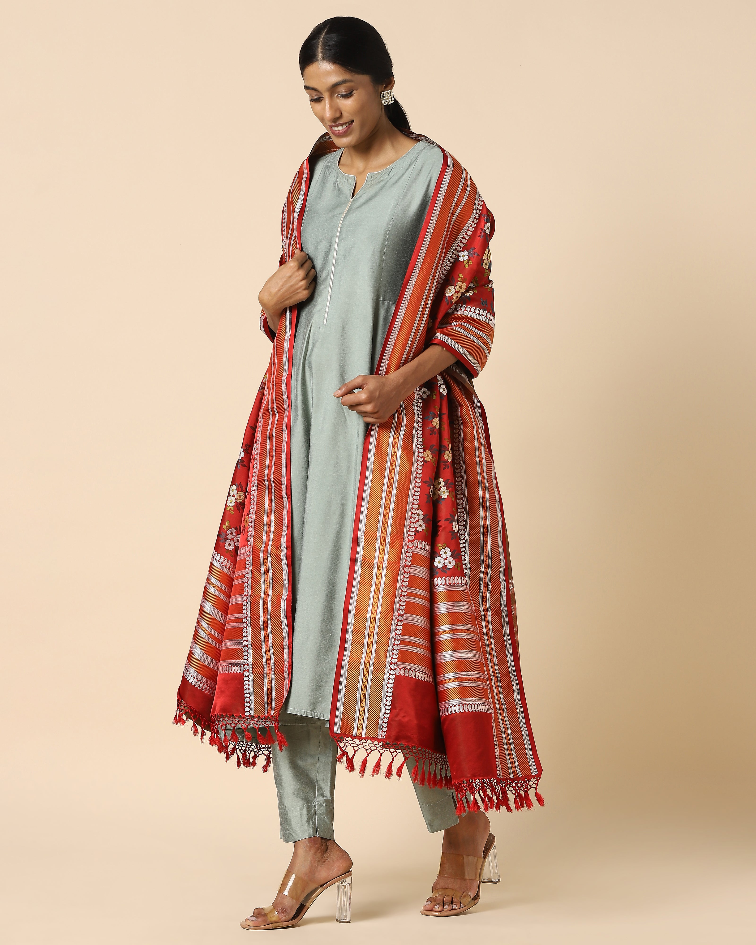 Salena Banarasi Tanchoi Silk Dupatta