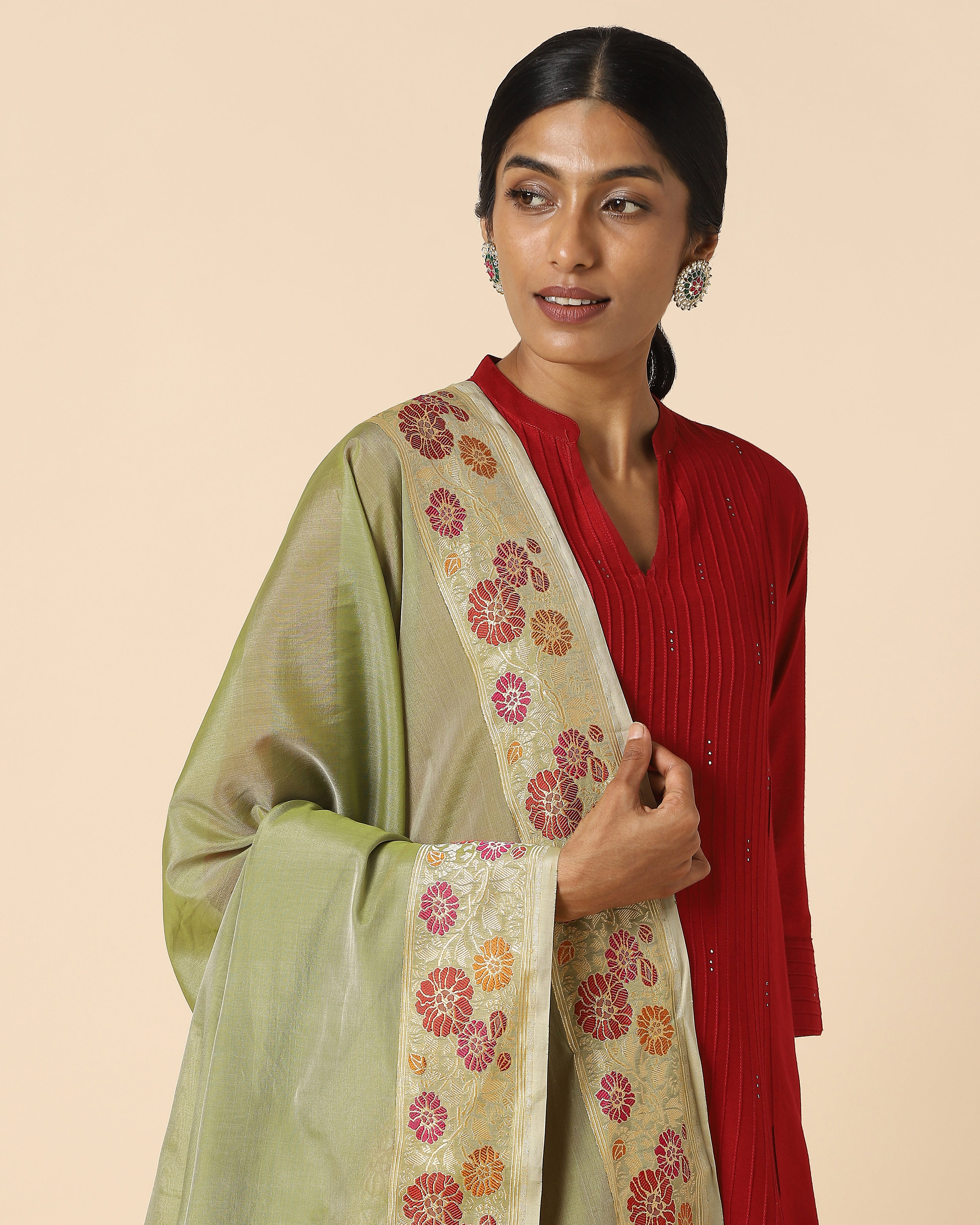 Shama Banarasi Kadwa Silk Cotton Dupatta
