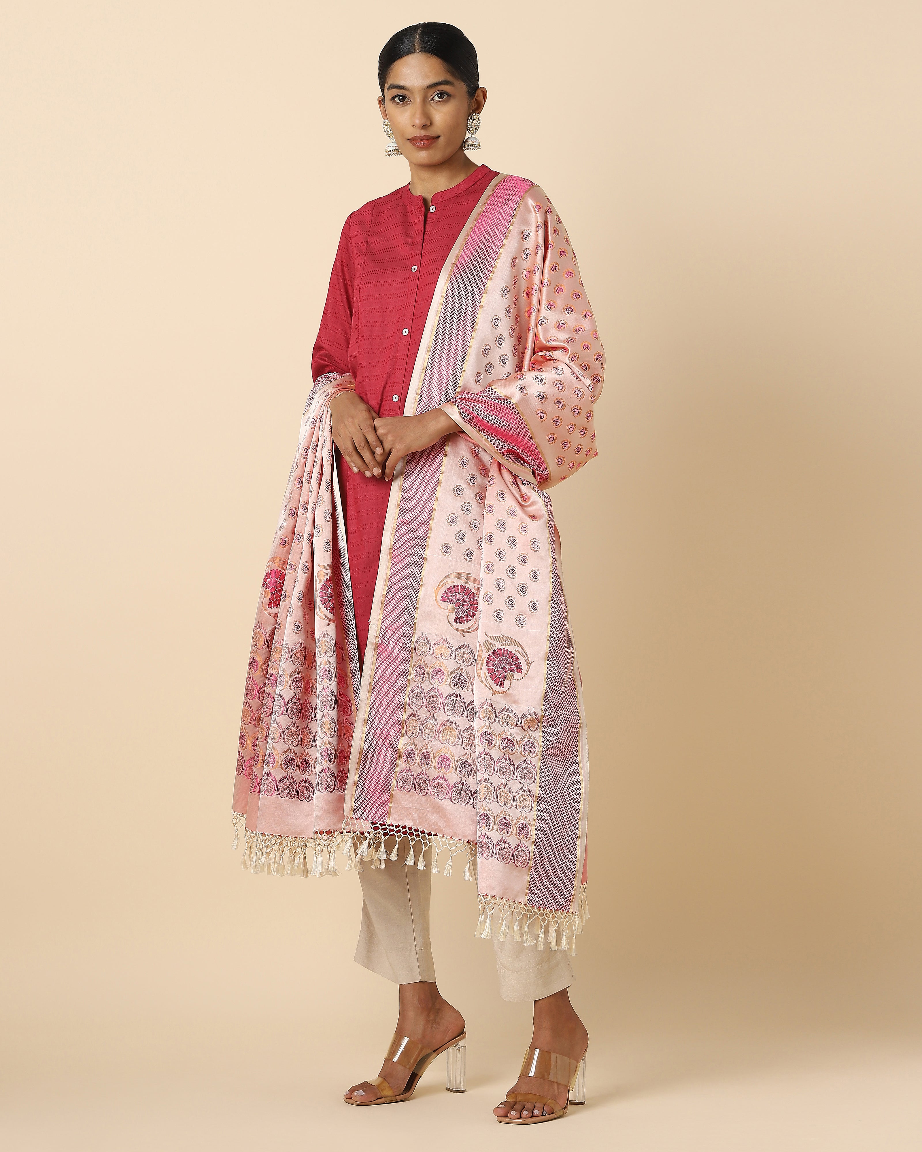 Srinjine Banarasi Tanchoi Silk Dupatta