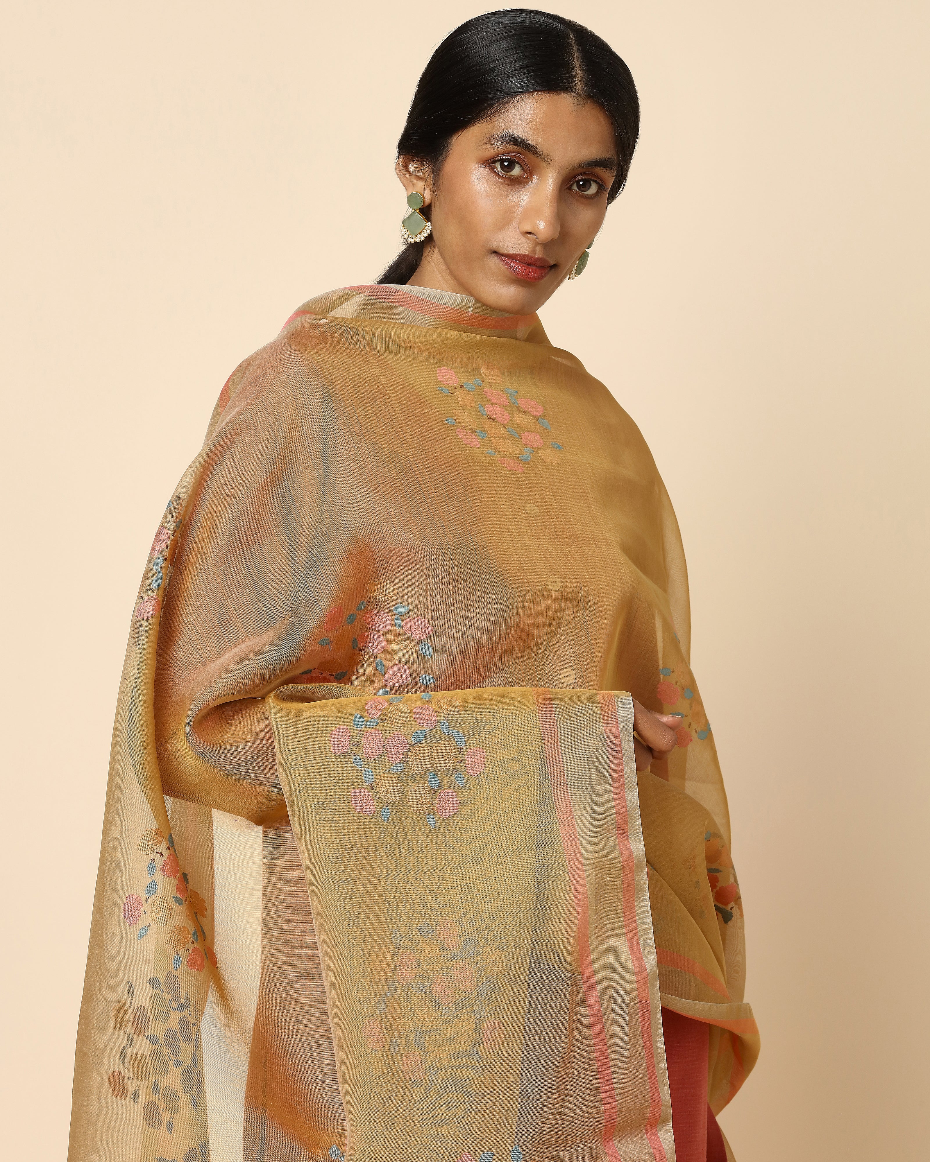 Ahika Banarasi Jamdani Silk Cotton Dupatta