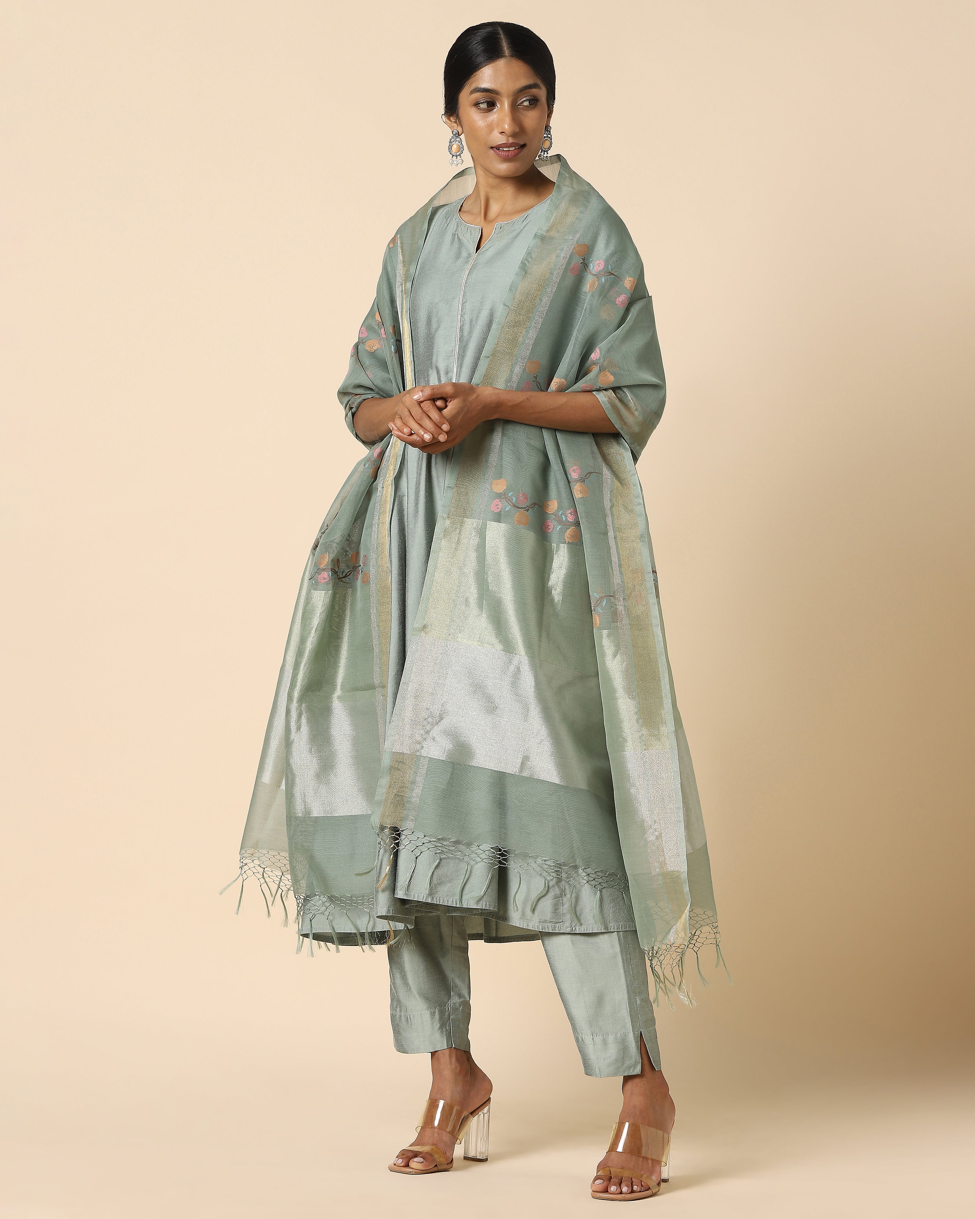 Mredul Banarasi Jamdani Silk Cotton Dupatta