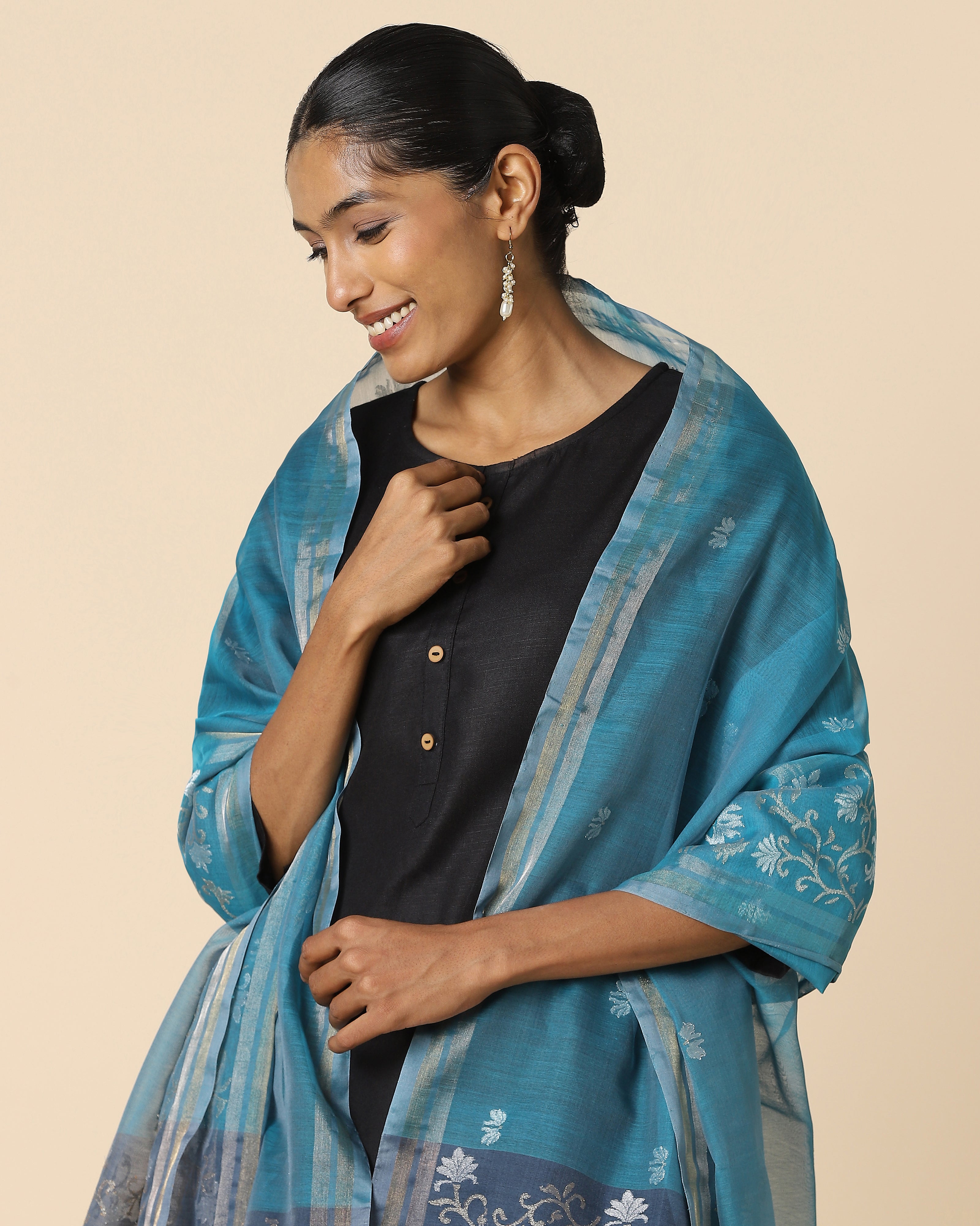 Aaisha Banarasi Jamdani Silk Cotton Dupatta