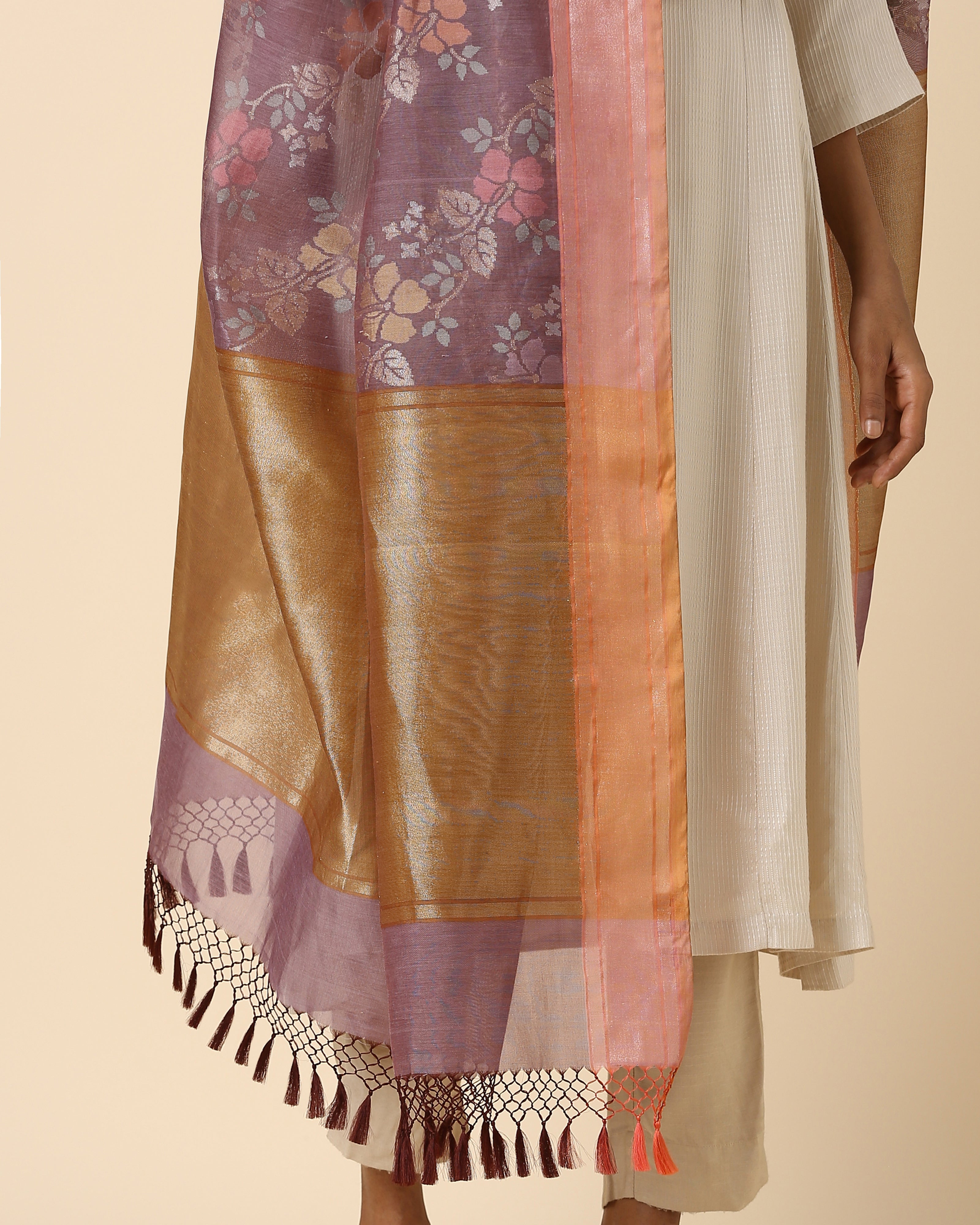 Sindhura Banarasi Jamdani Silk Cotton Dupatta