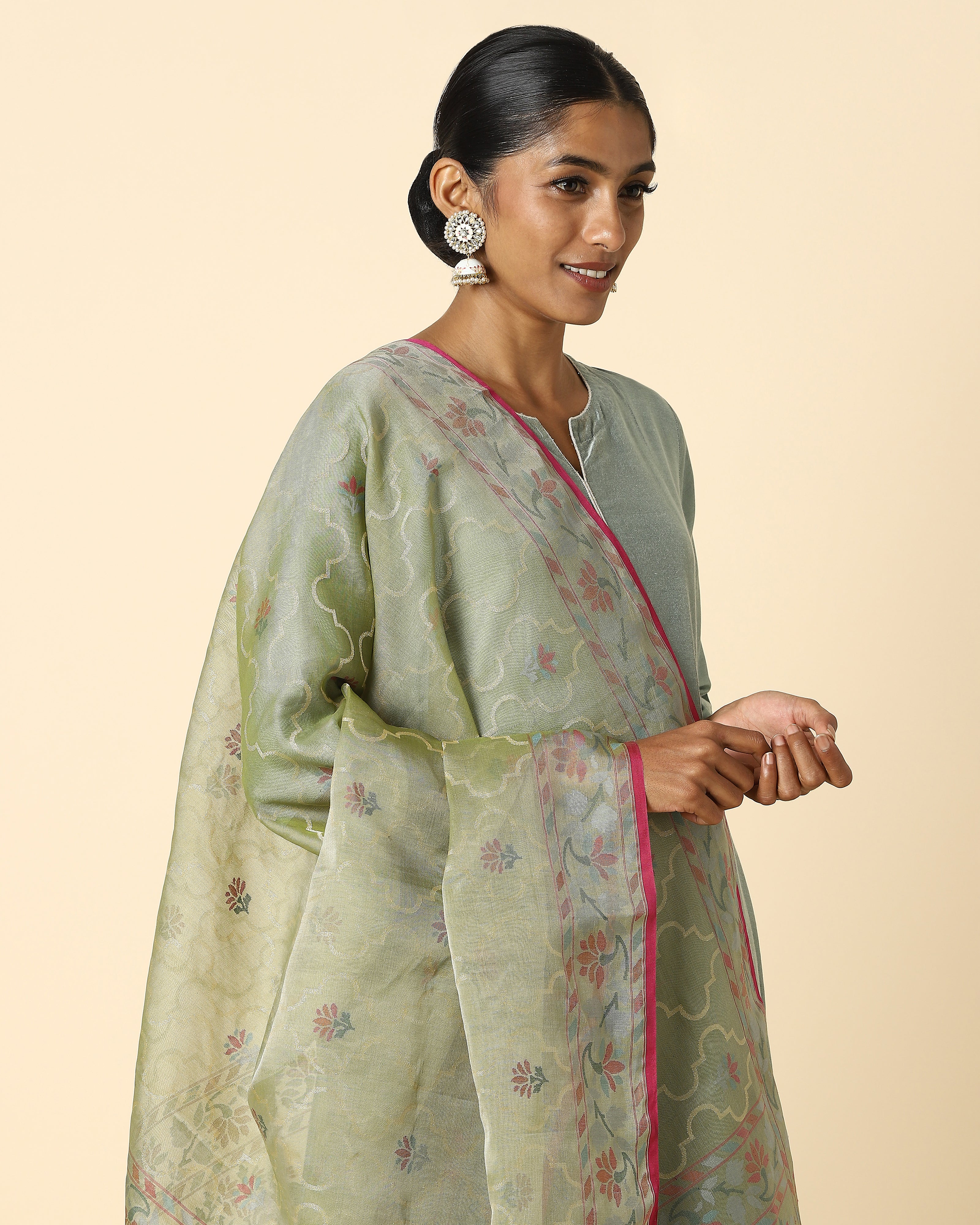 Afsa Banarasi Jamdani Silk Cotton Dupatta