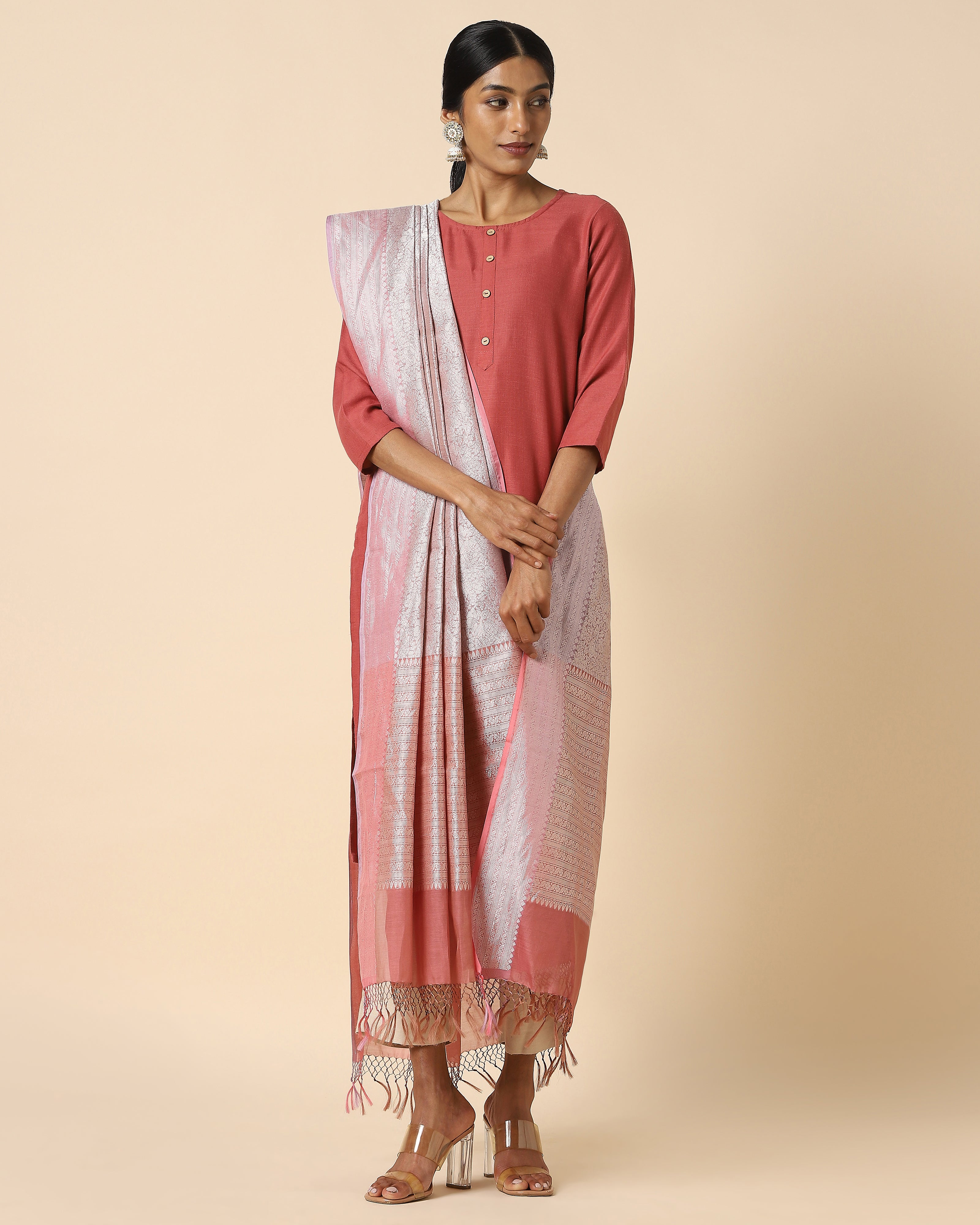 Calantha Banarasi Fekwa Silk Cotton Dupatta