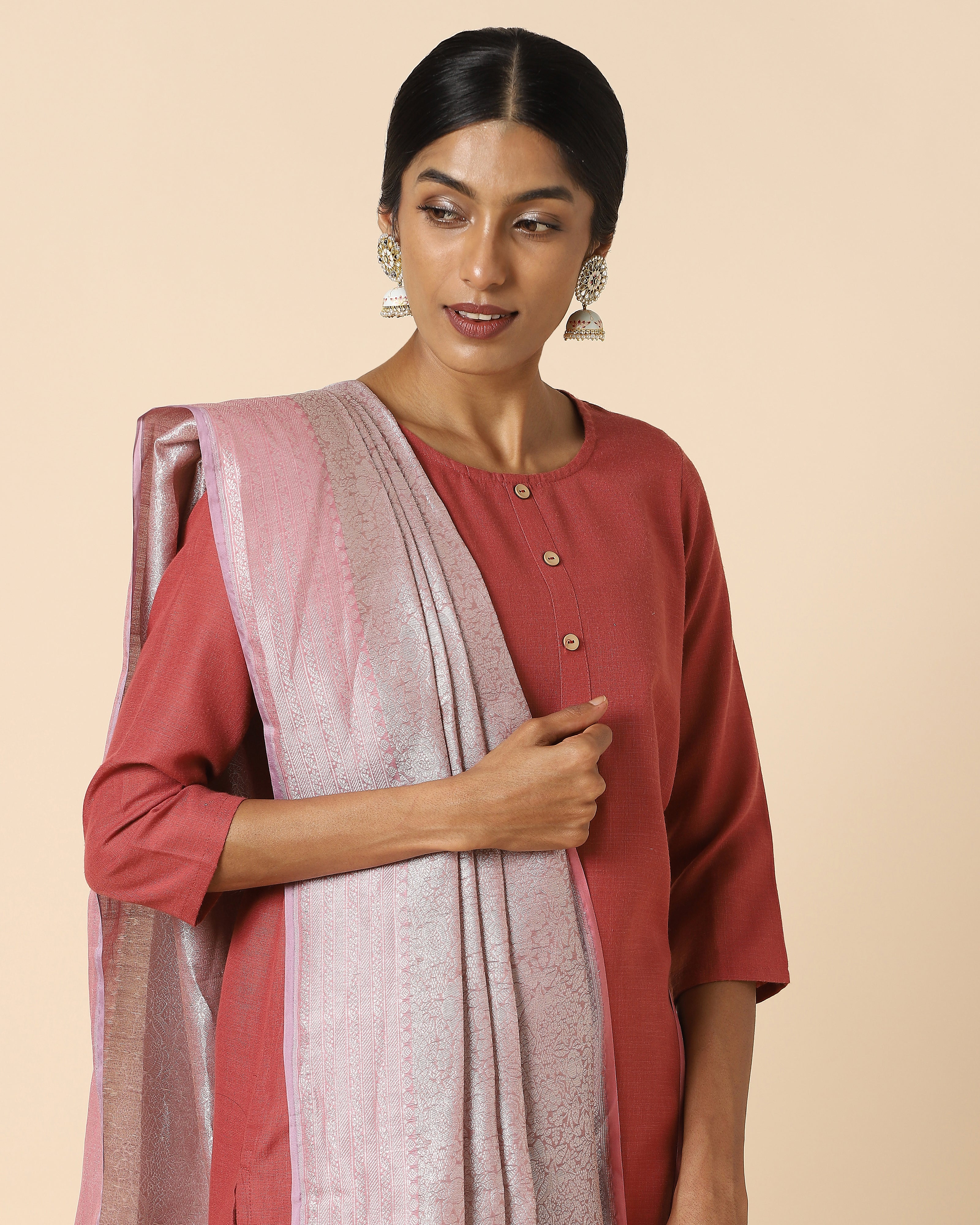 Calantha Banarasi Fekwa Silk Cotton Dupatta