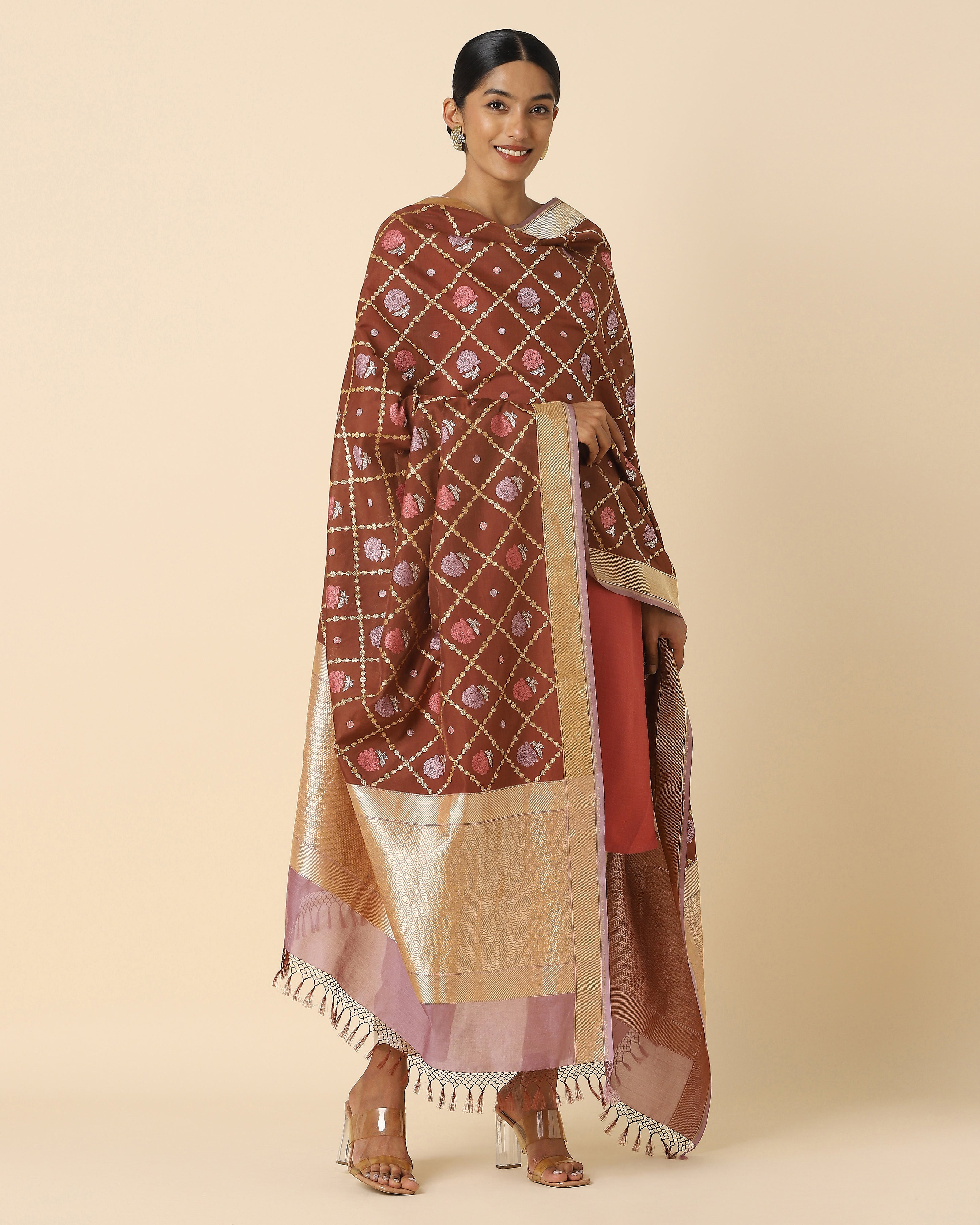 Evanthe Banarasi Kadwa Silk Cotton Dupatta