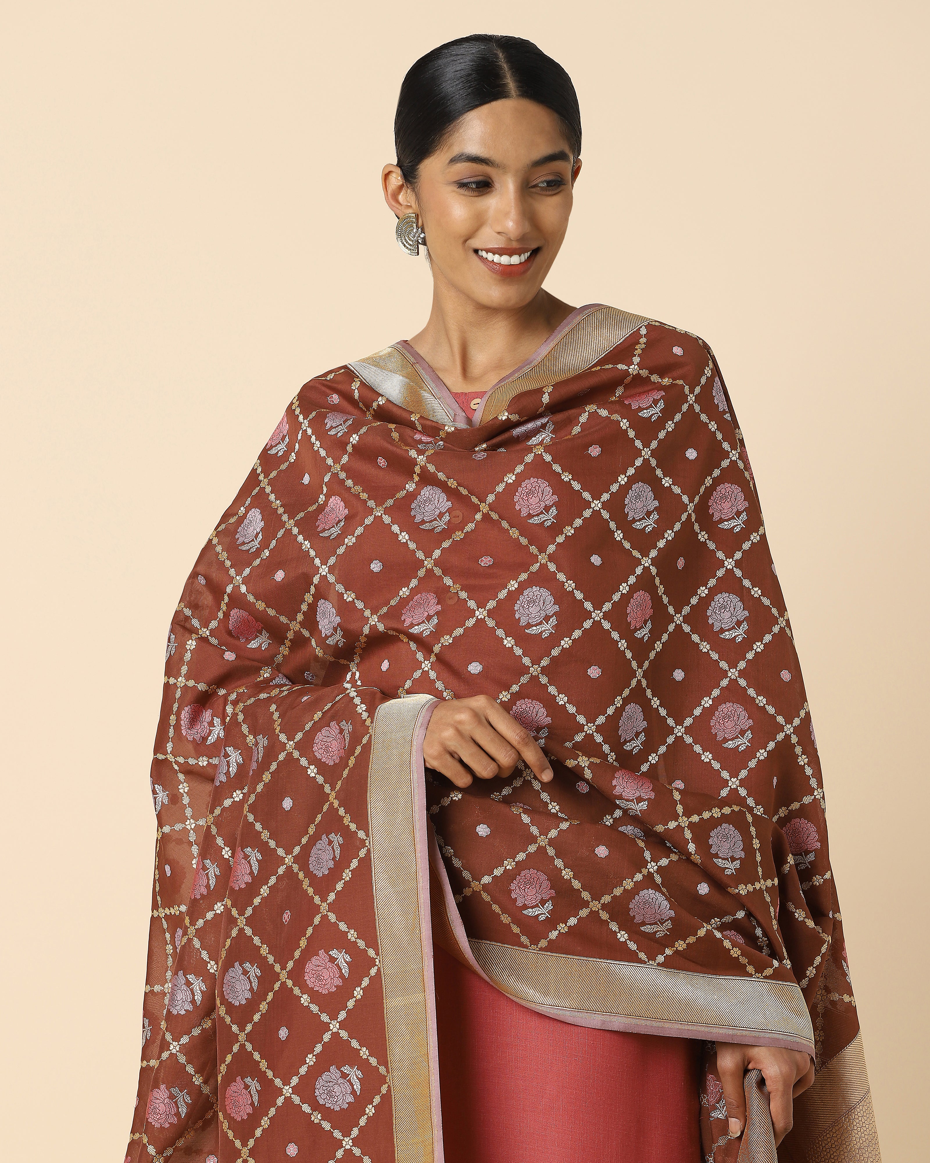 Evanthe Banarasi Kadwa Silk Cotton Dupatta