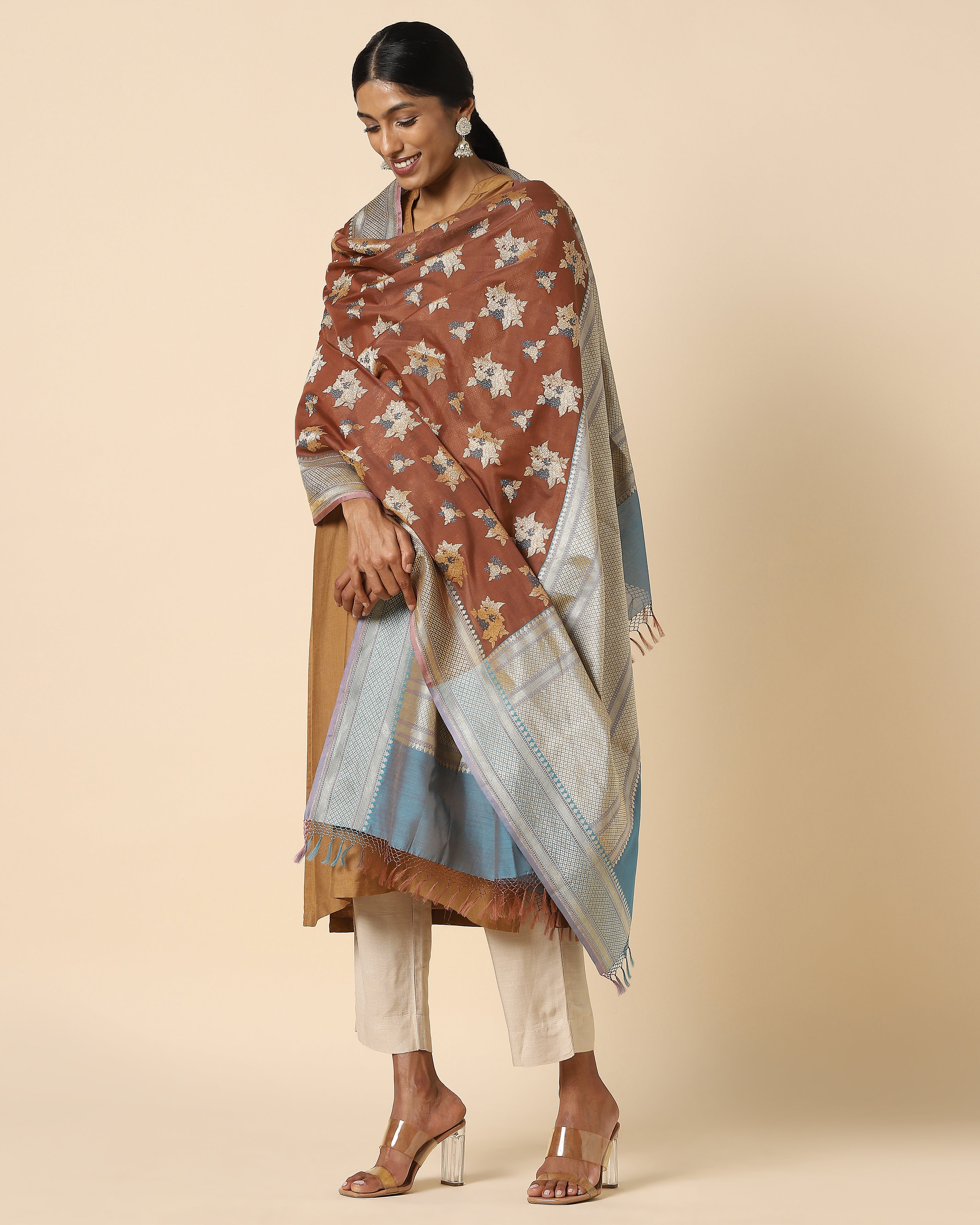 Amar Banarasi Kadwa Silk Cotton Dupatta