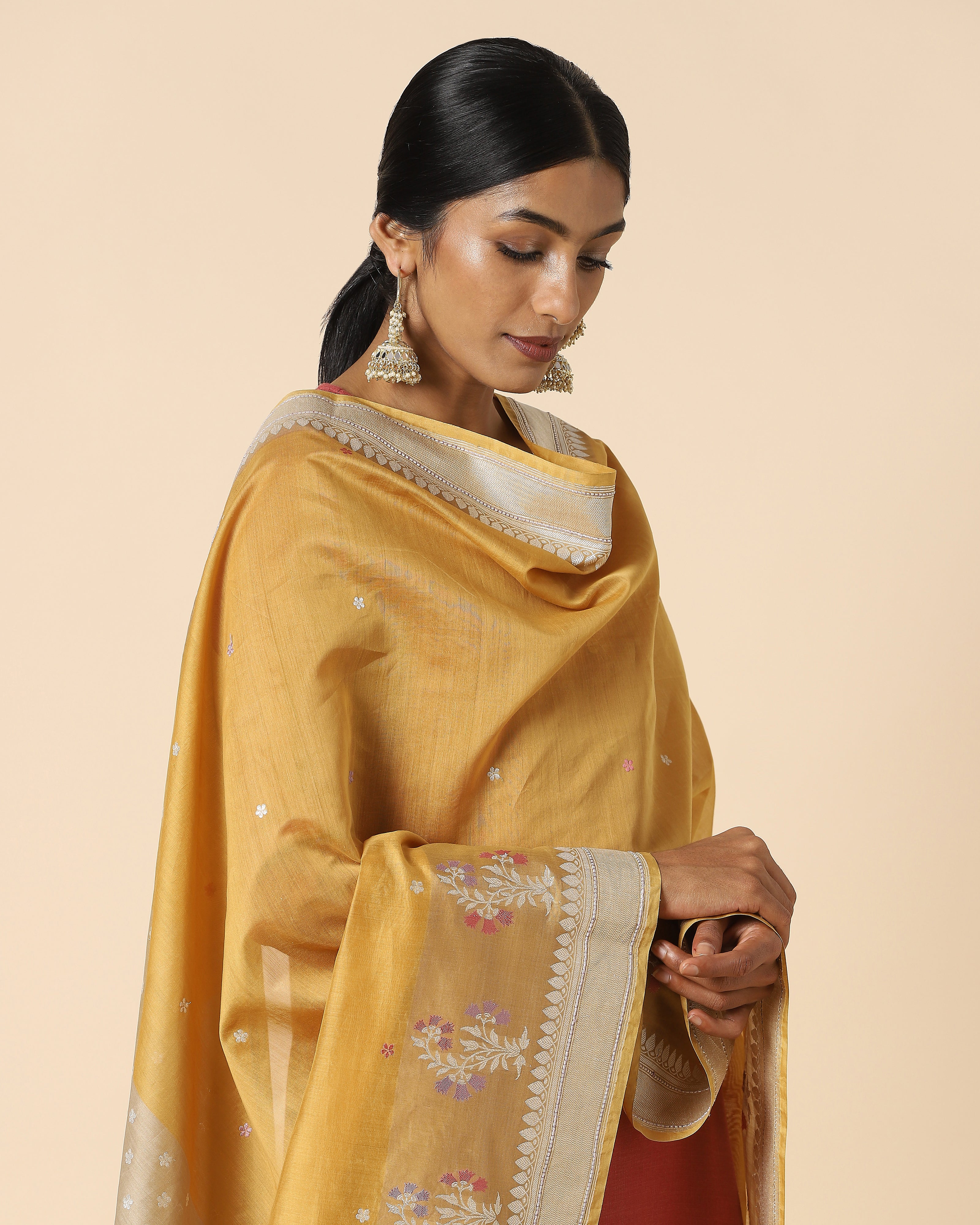 Kaeya Banarasi Kadwa Silk Cotton Dupatta