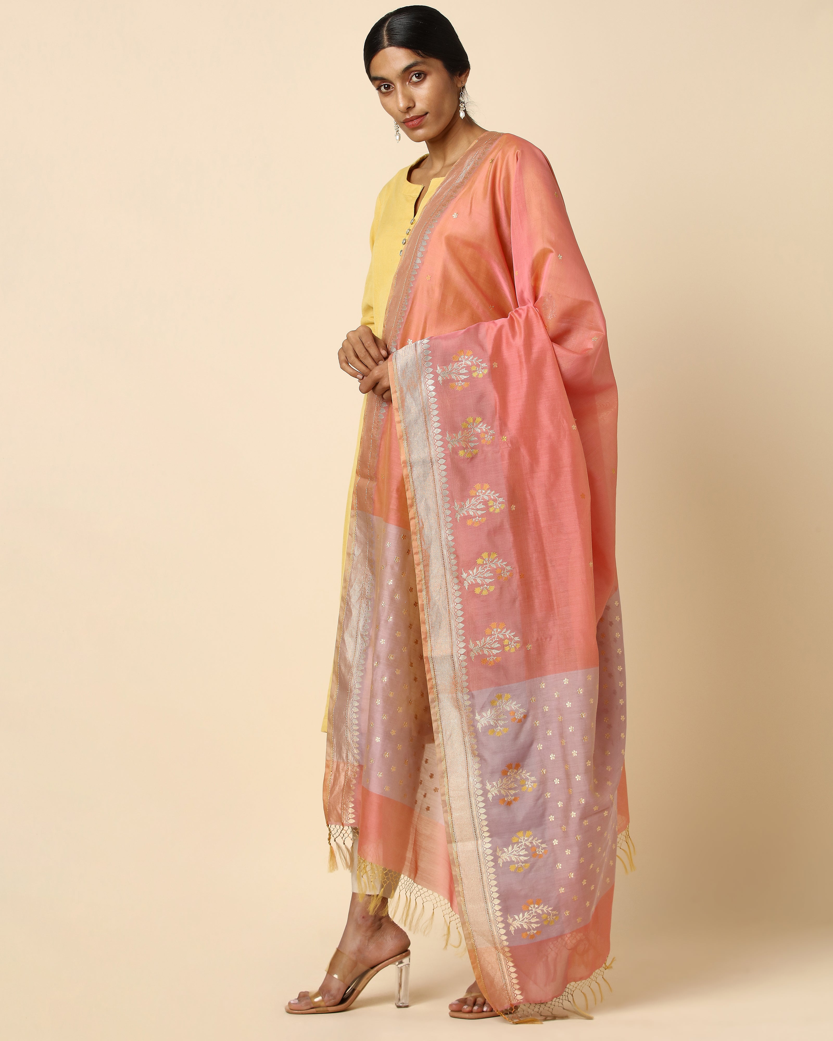 Kaeya Banarasi Kadwa Silk Cotton Dupatta