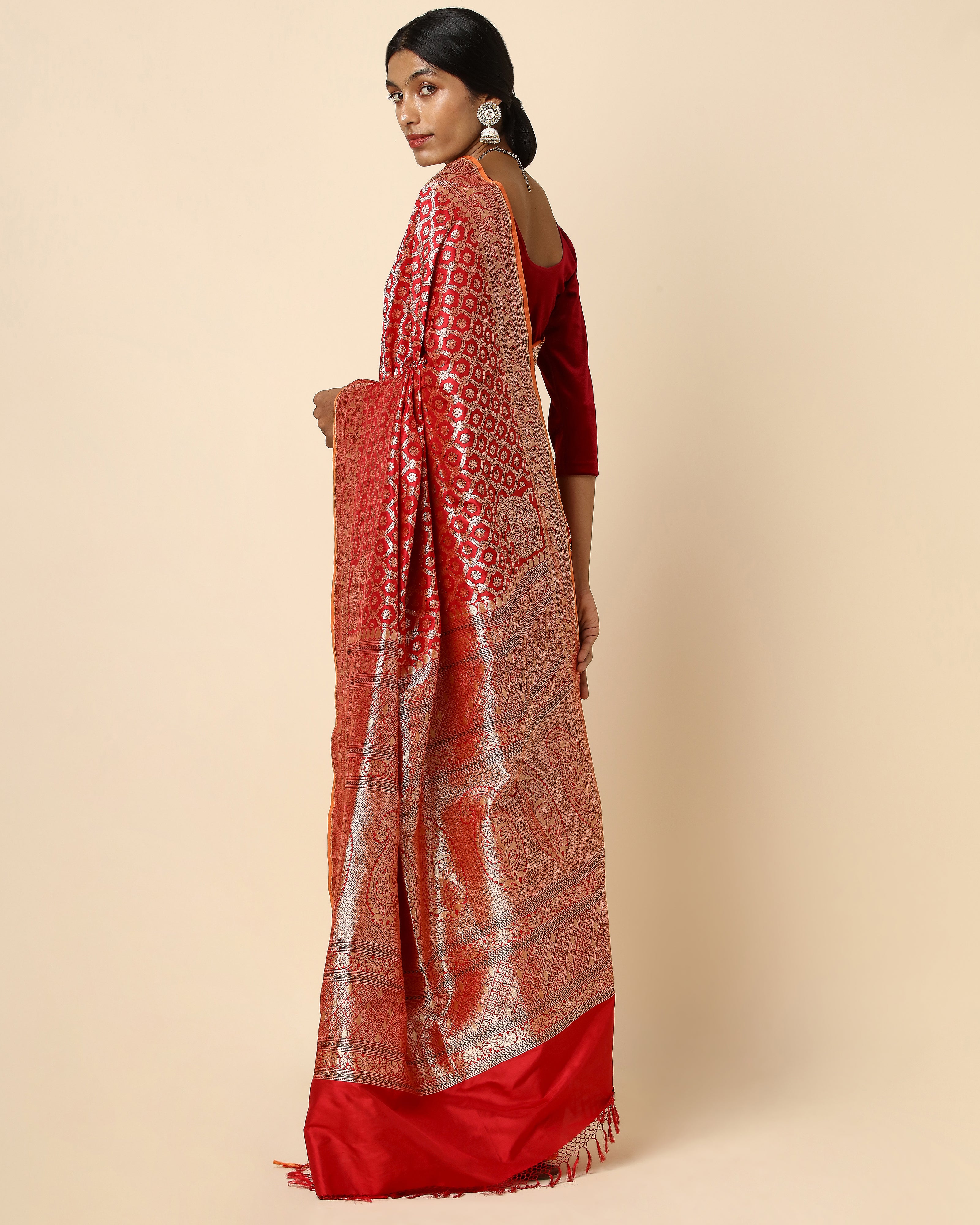 Husna Banarasi Cutwork Silk Saree