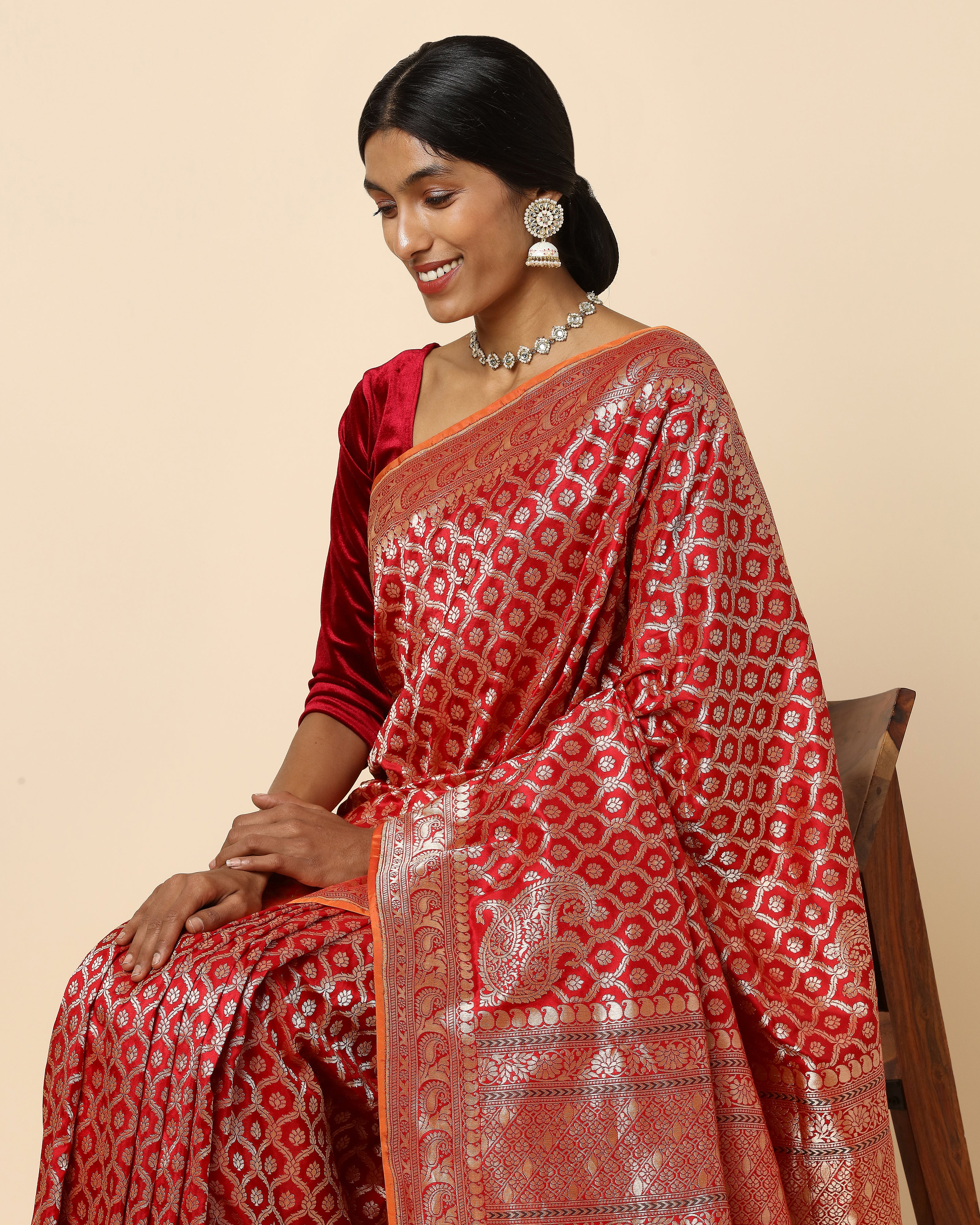 Husna Banarasi Cutwork Silk Saree