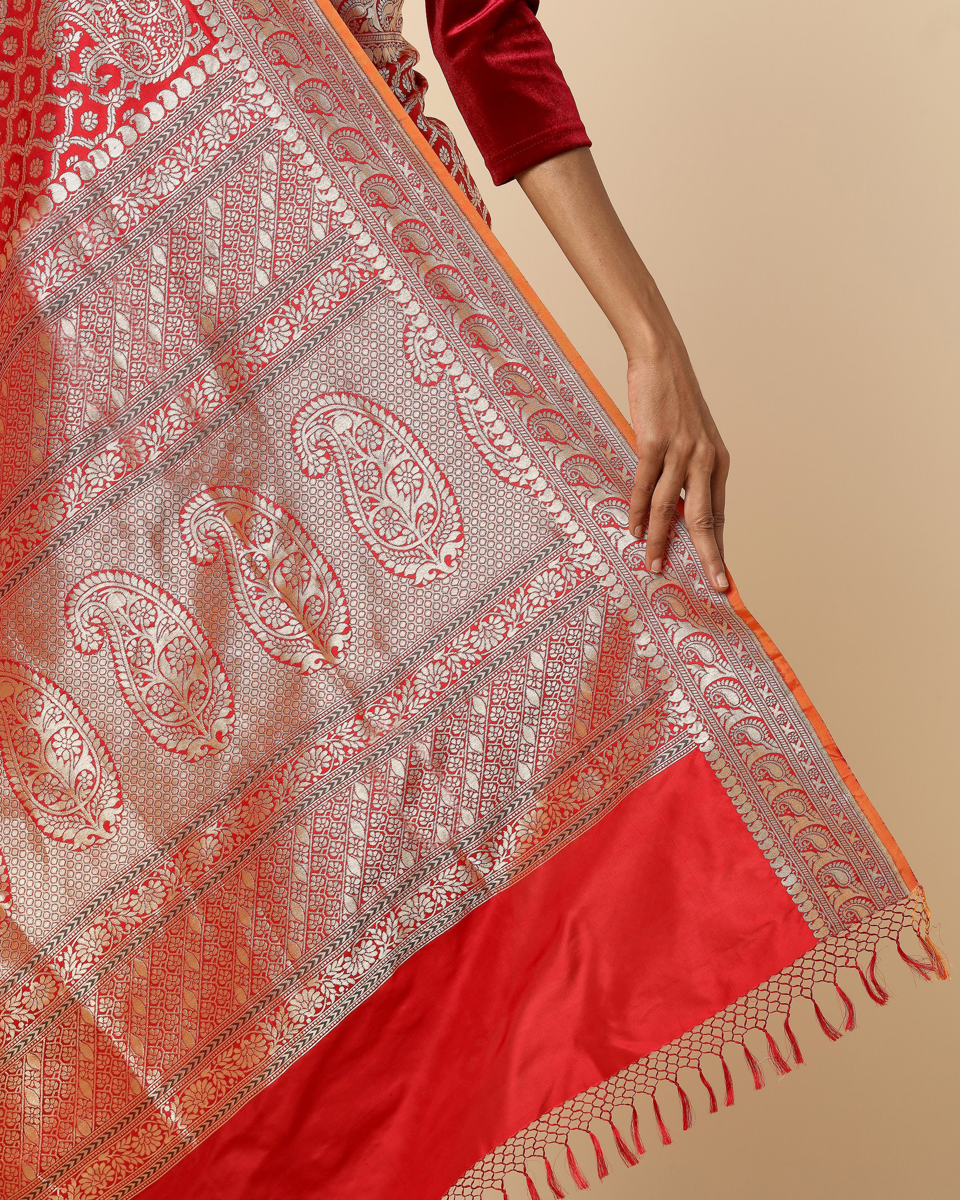 Husna Banarasi Cutwork Silk Saree