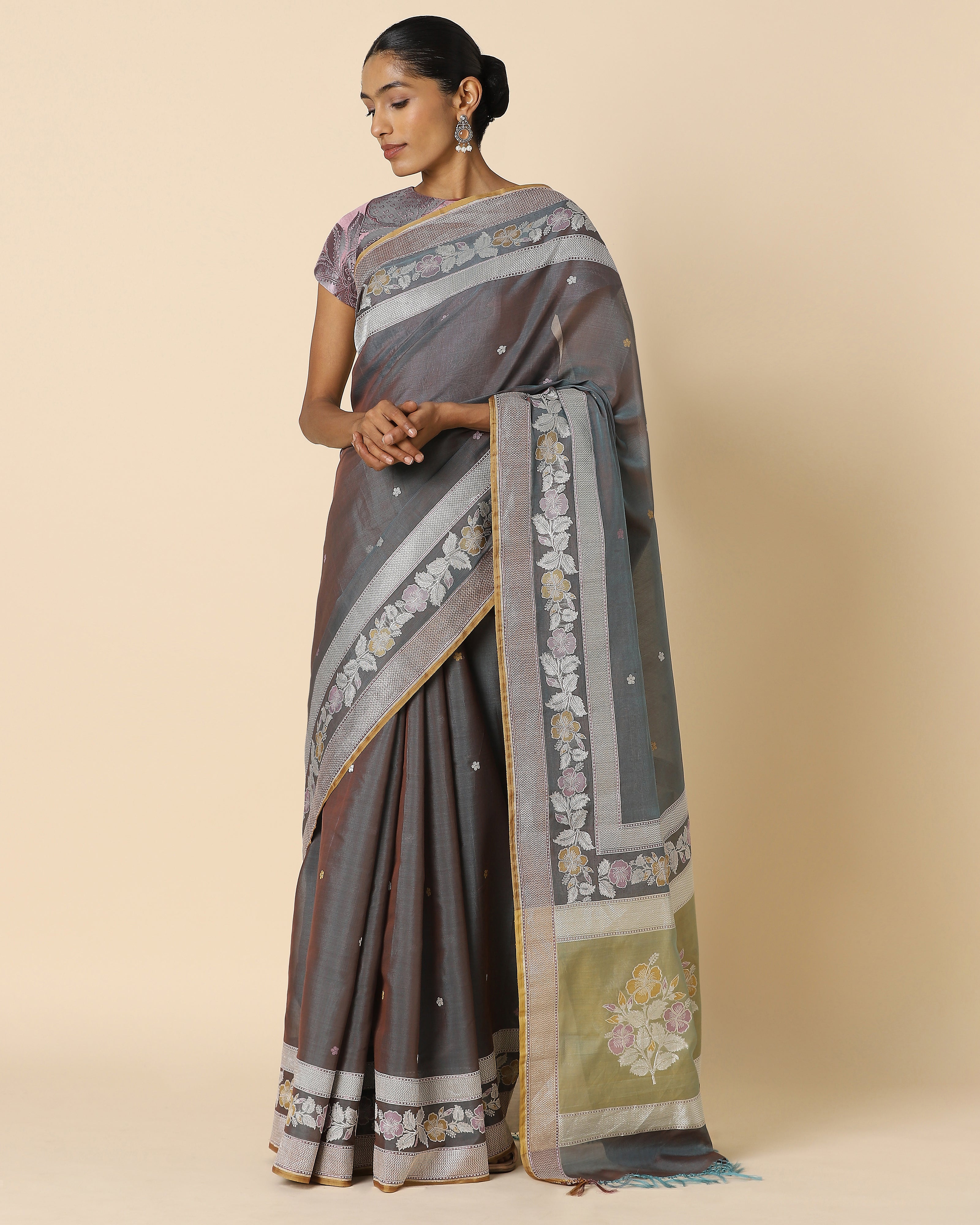 Gudhal Banarasi Kadwa Silk Cotton Saree